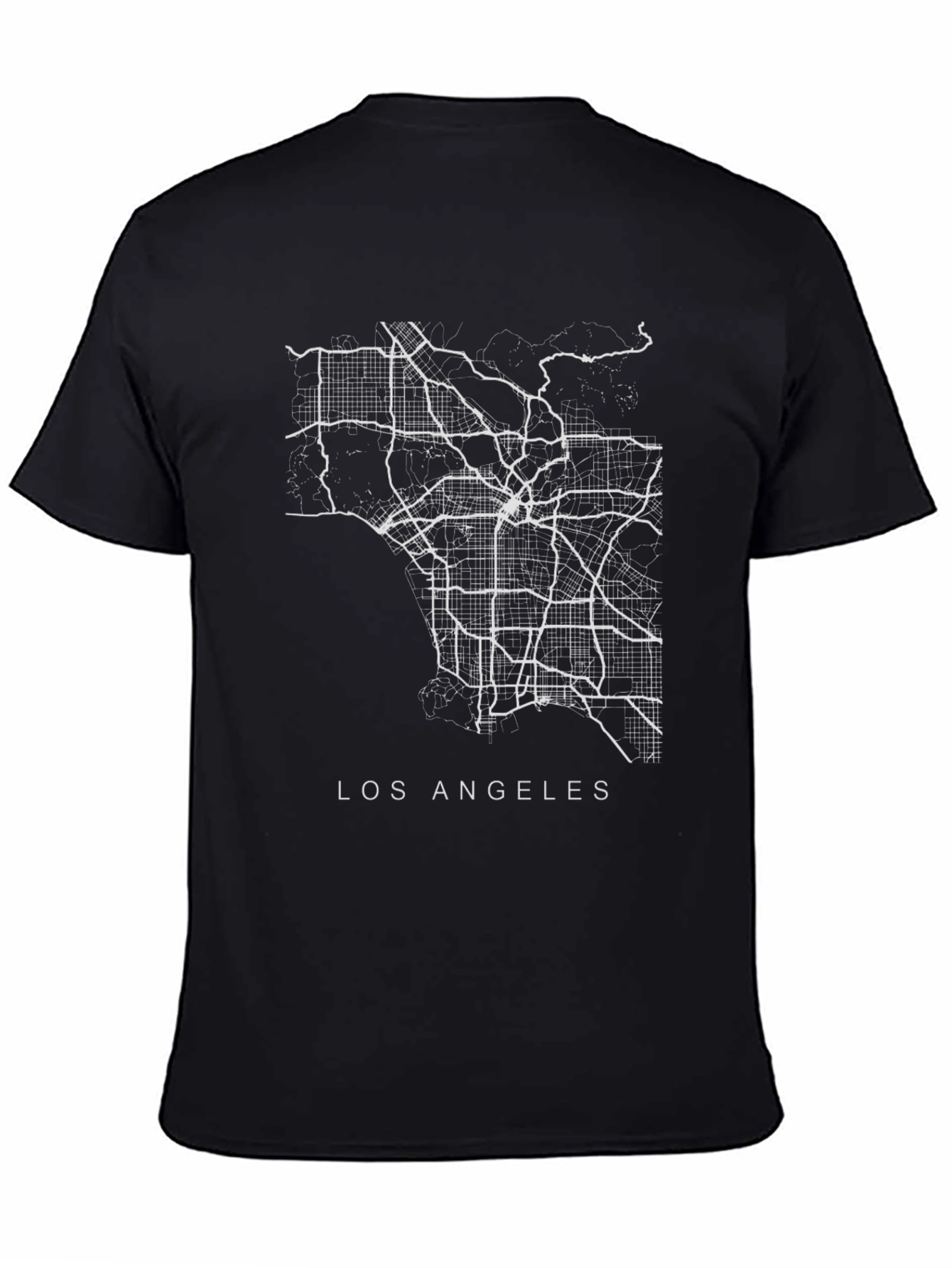 Los Angeles City Map Graphic Tee - Black