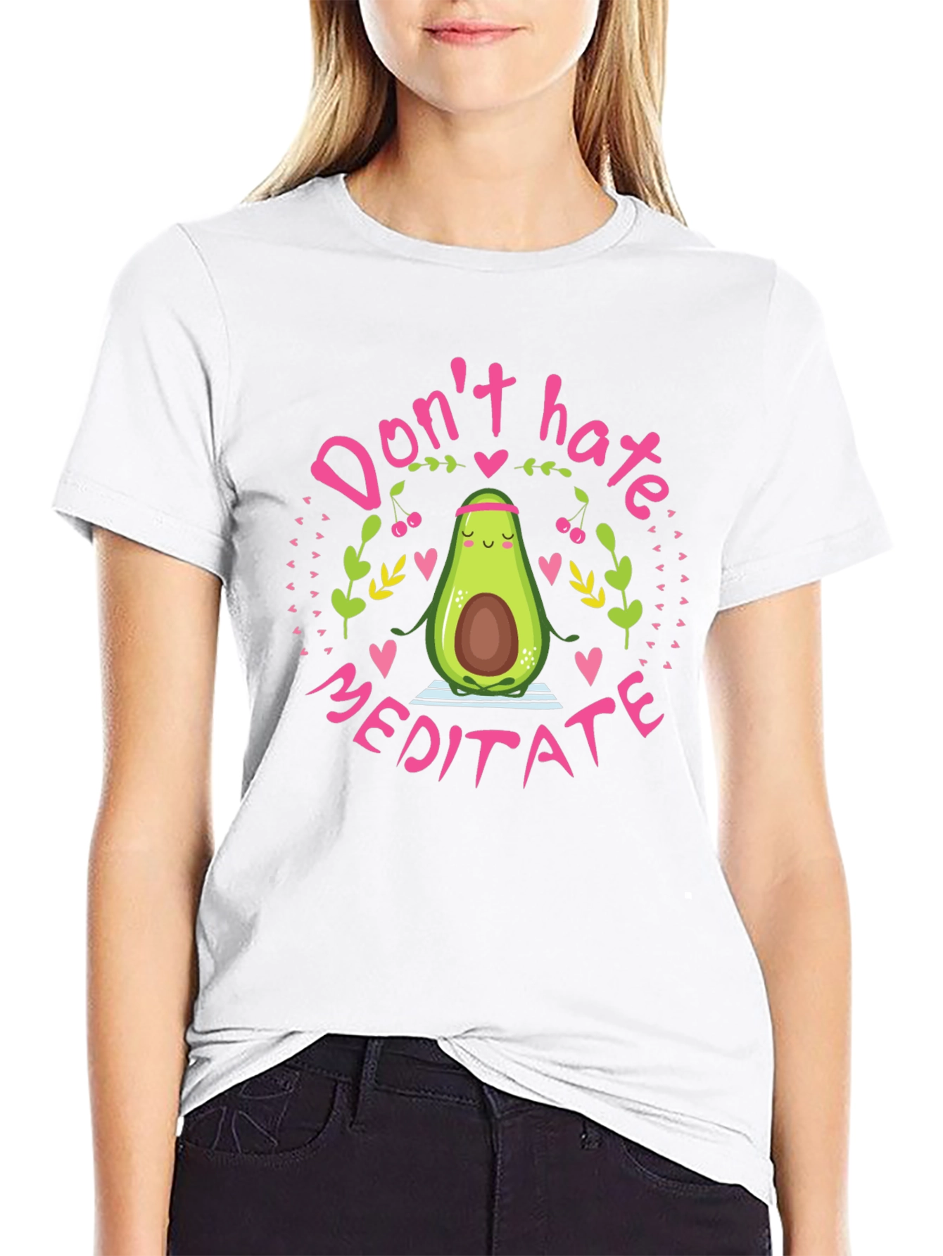 Dont Hate Meditate Avocado T-Shirt