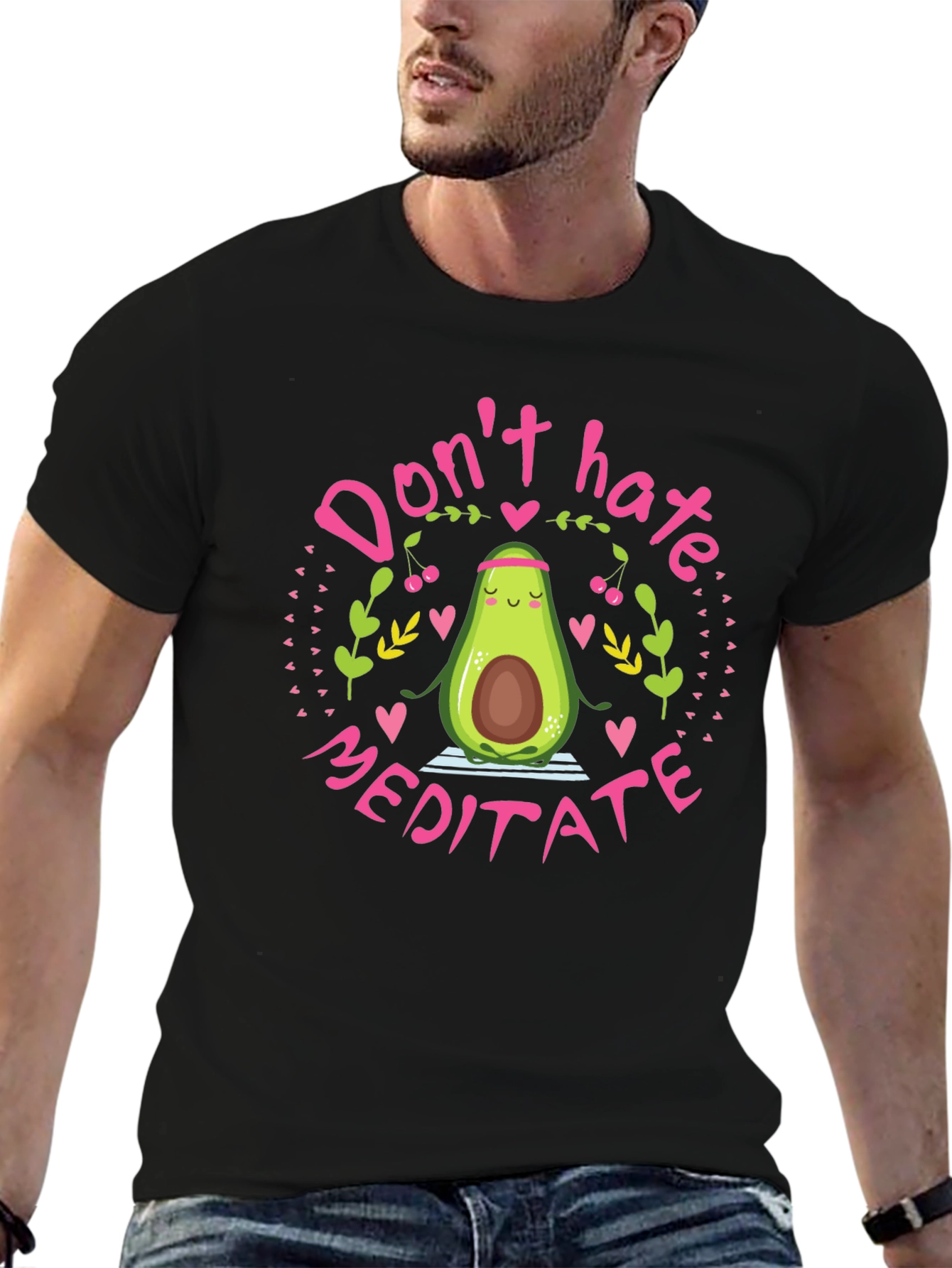 Dont Hate Meditate Avocado T-Shirt