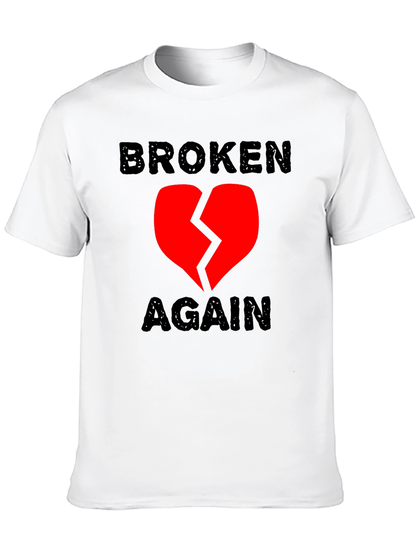 Broken Again Heart Graphic Tee - Trendy Emotional T-Shirt