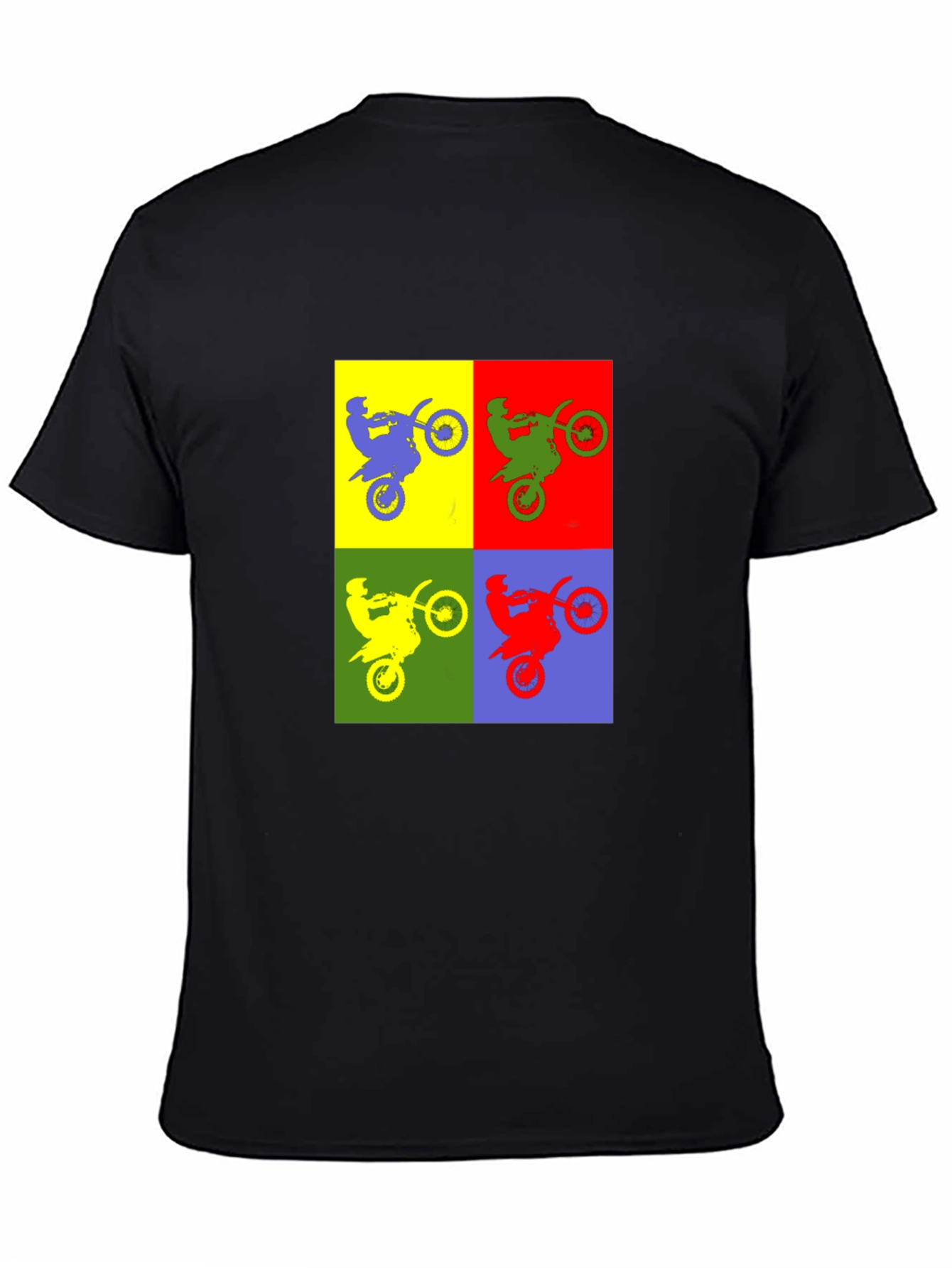 Motorcycle Pop Art T-Shirt - Black