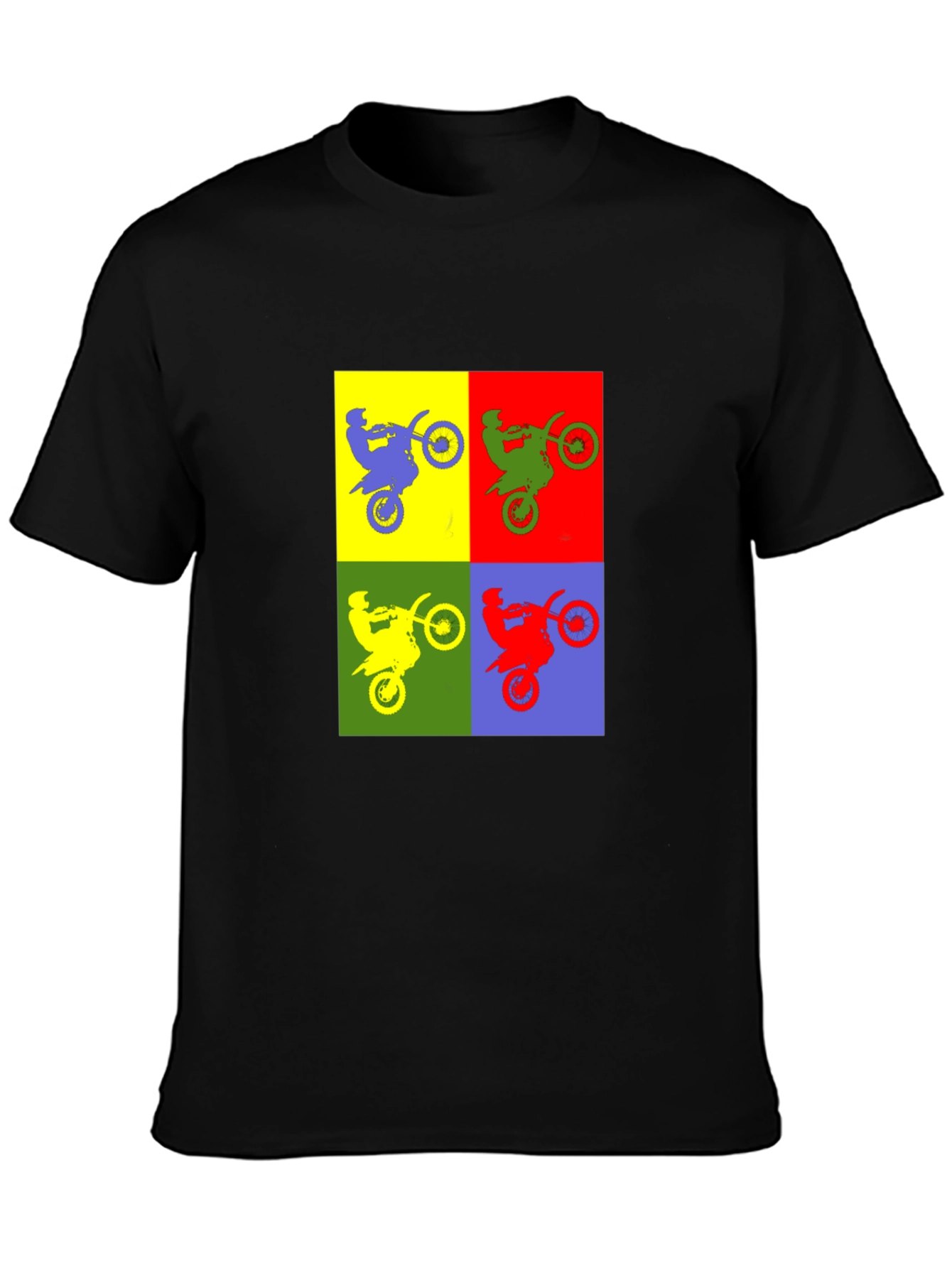 Motorcycle Pop Art T-Shirt - Black