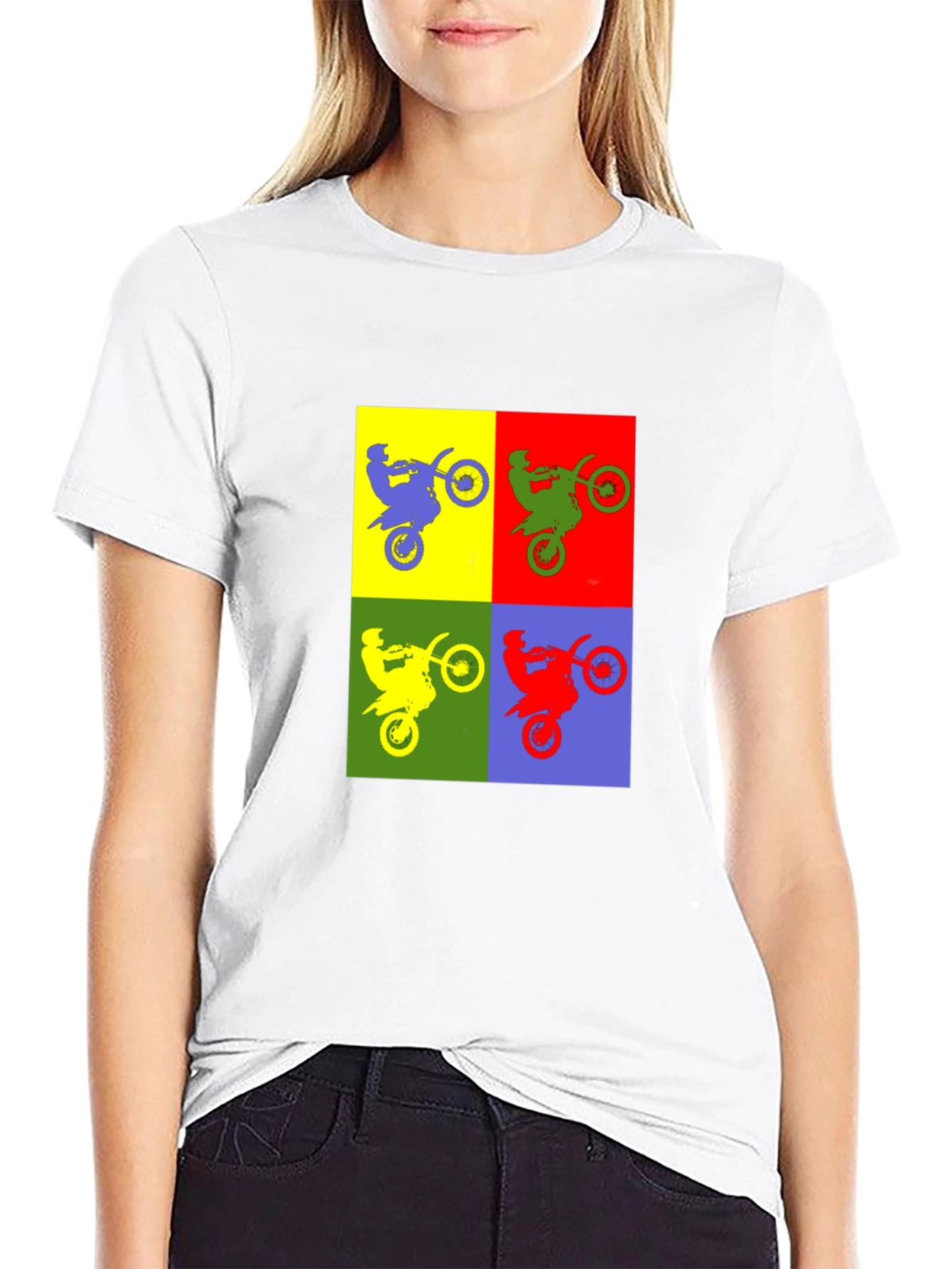 Motorcycle Pop Art T-Shirt - Black