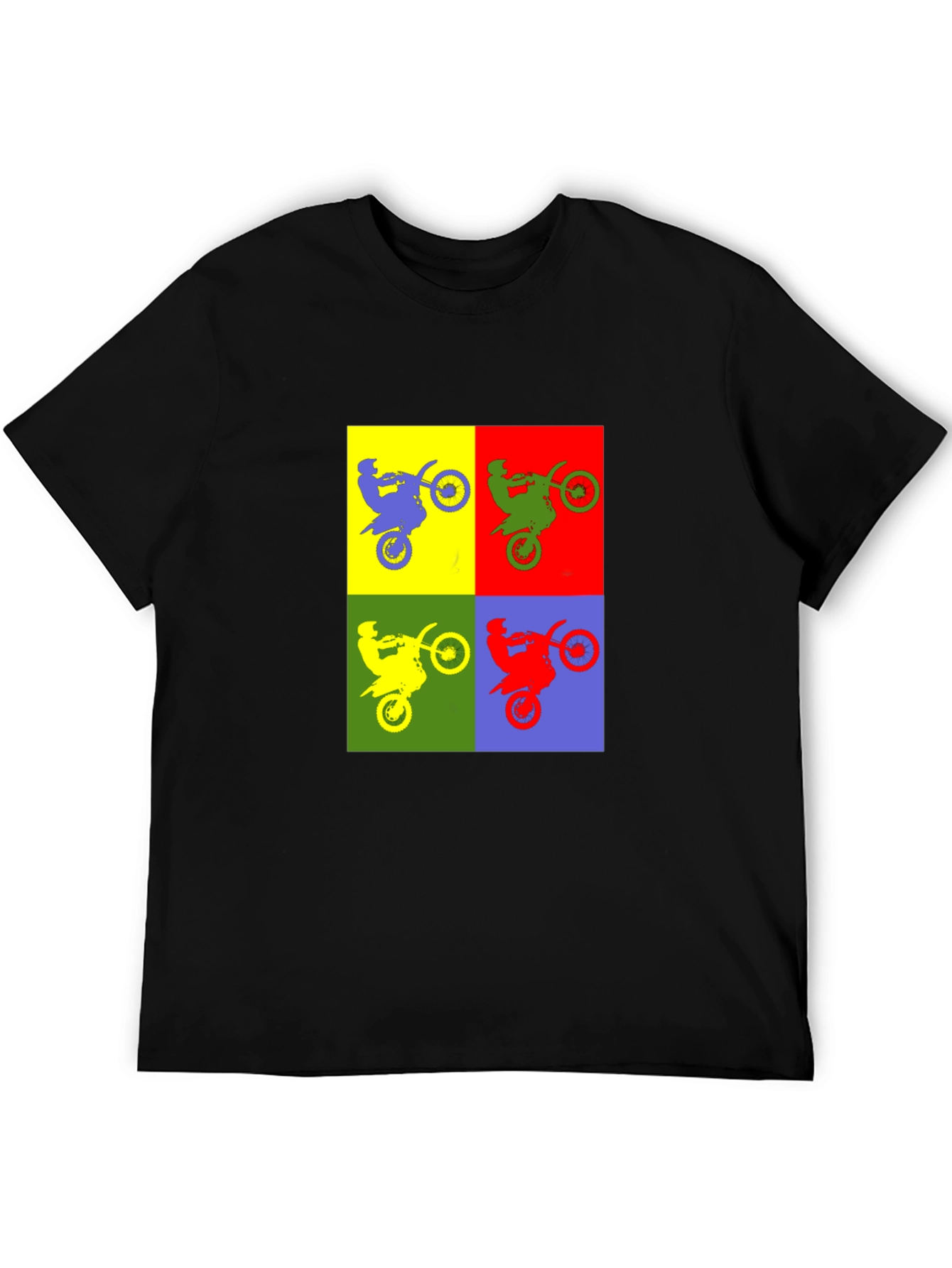 Motorcycle Pop Art T-Shirt - Black