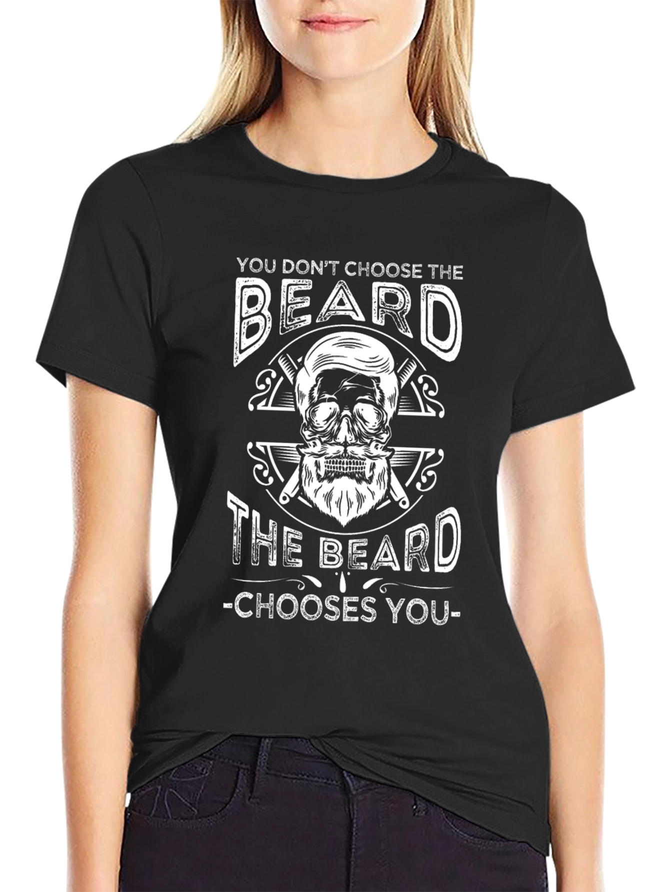 Beard Skull Graphic T-Shirt