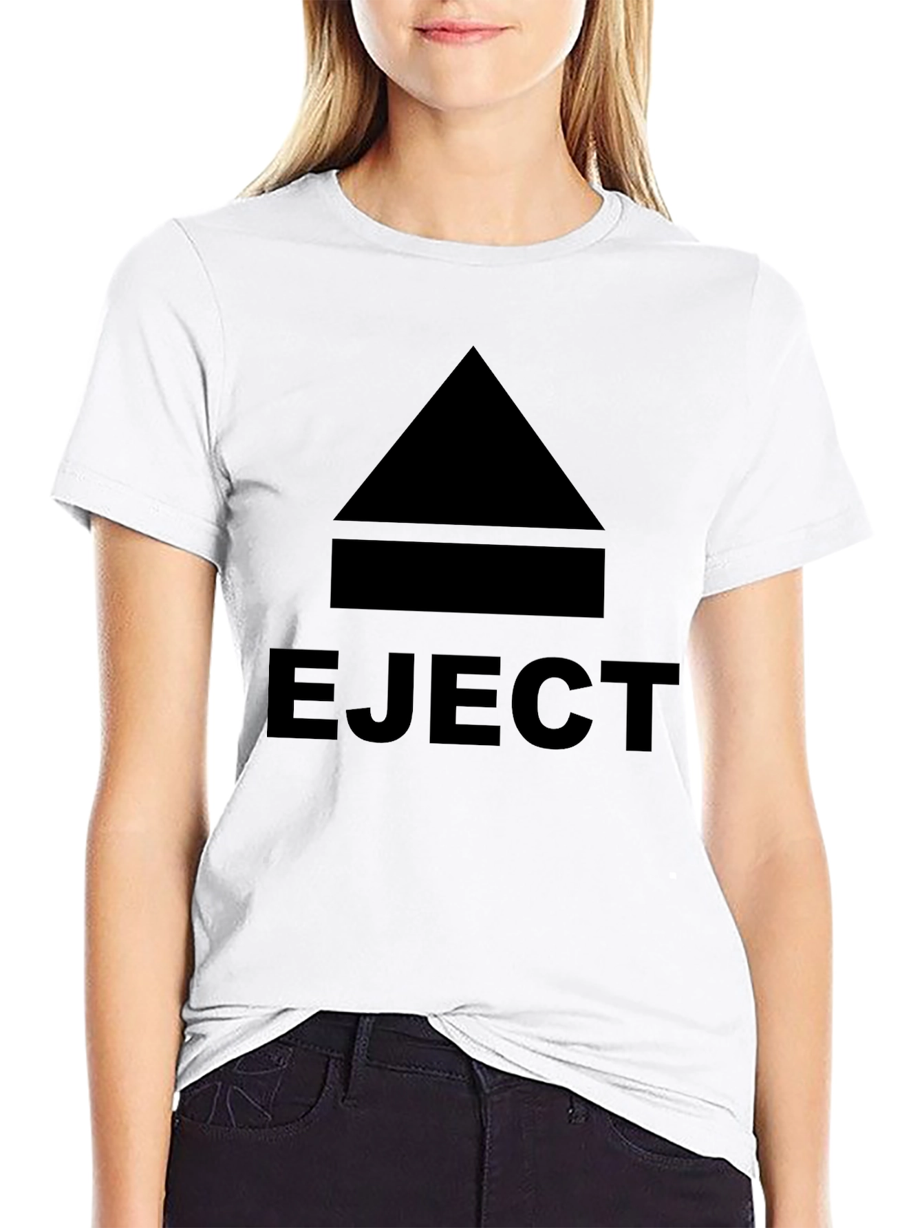 Eject Graphic Tee - Black Crew Neck T-Shirt