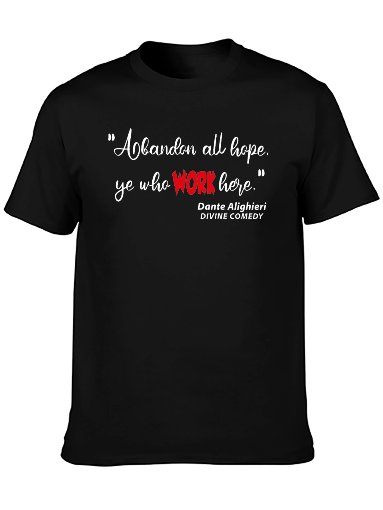 Dantes Divine Comedy Black Graphic T-Shirt - Work