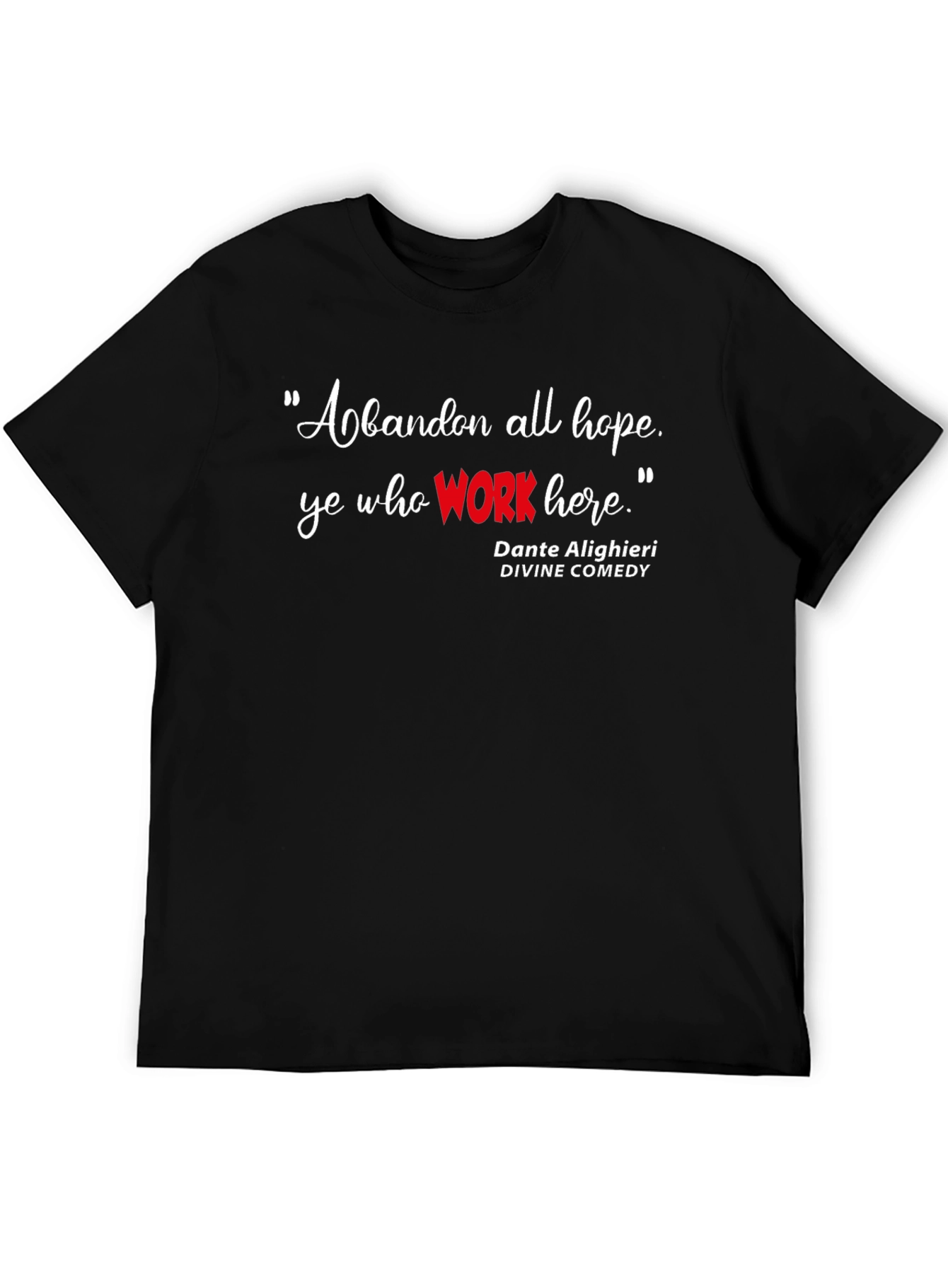 Dantes Divine Comedy Black Graphic T-Shirt - Work
