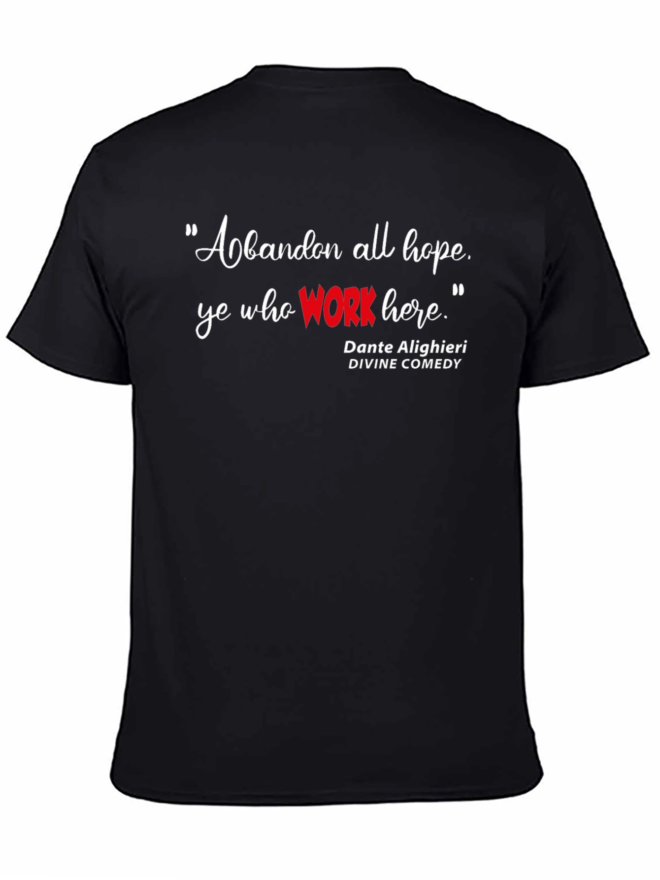 Dantes Divine Comedy Black Graphic T-Shirt - Work