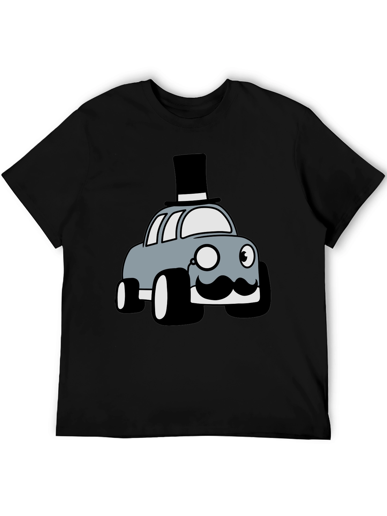 Novelty Car T-Shirt - Top Hat Monocle Design