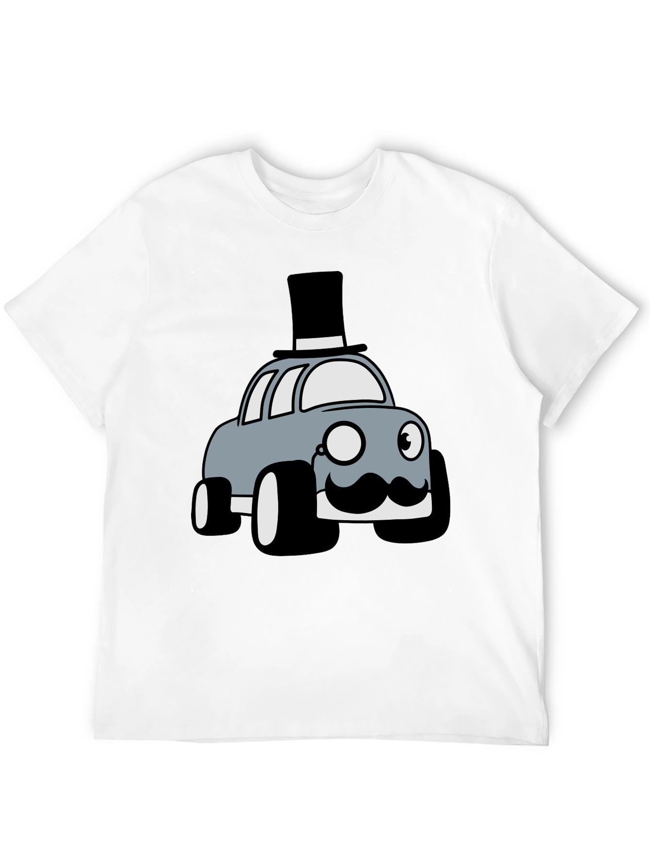 Novelty Car T-Shirt - Top Hat Monocle Design