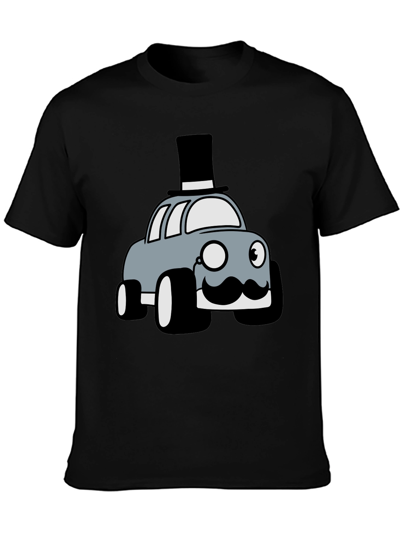 Novelty Car T-Shirt - Top Hat Monocle Design