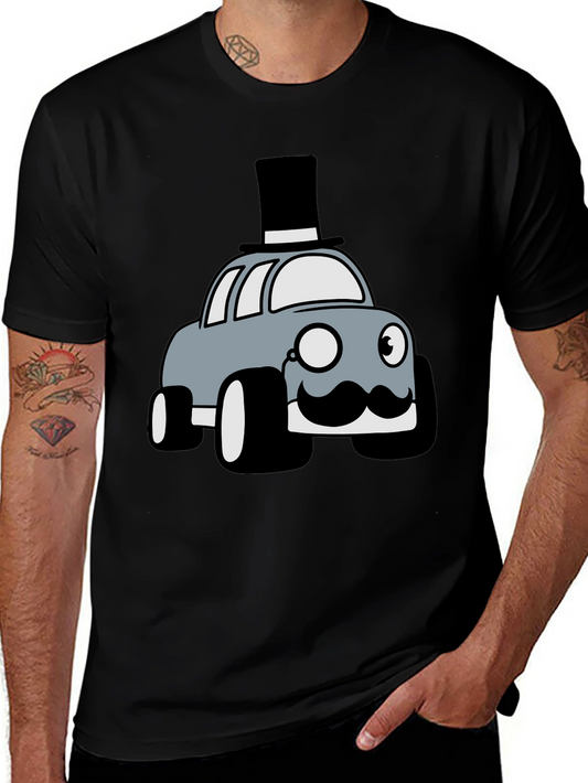 Novelty Car T-Shirt - Top Hat Monocle Design