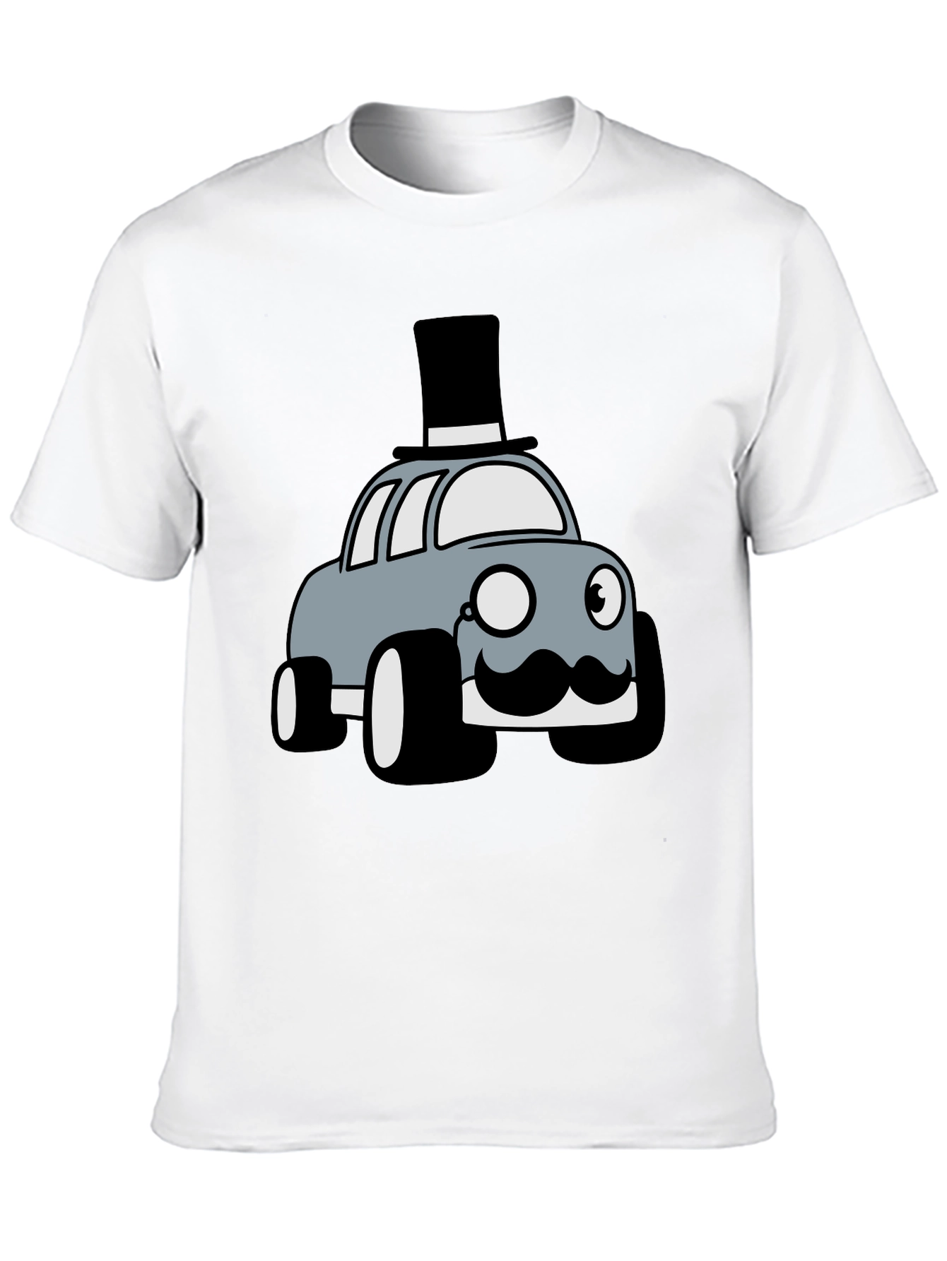 Novelty Car T-Shirt - Top Hat Monocle Design