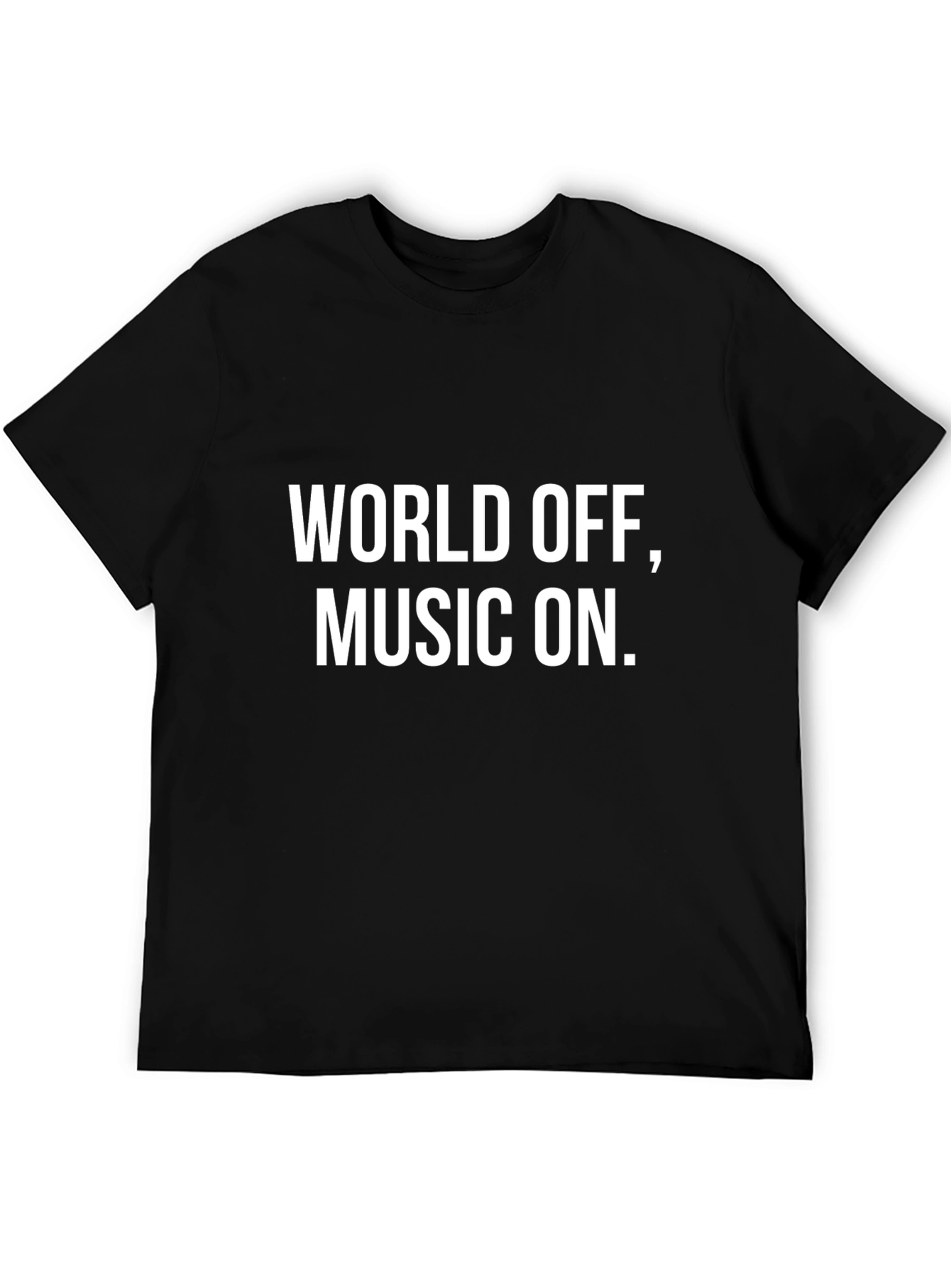 World Off Music On Black Tee