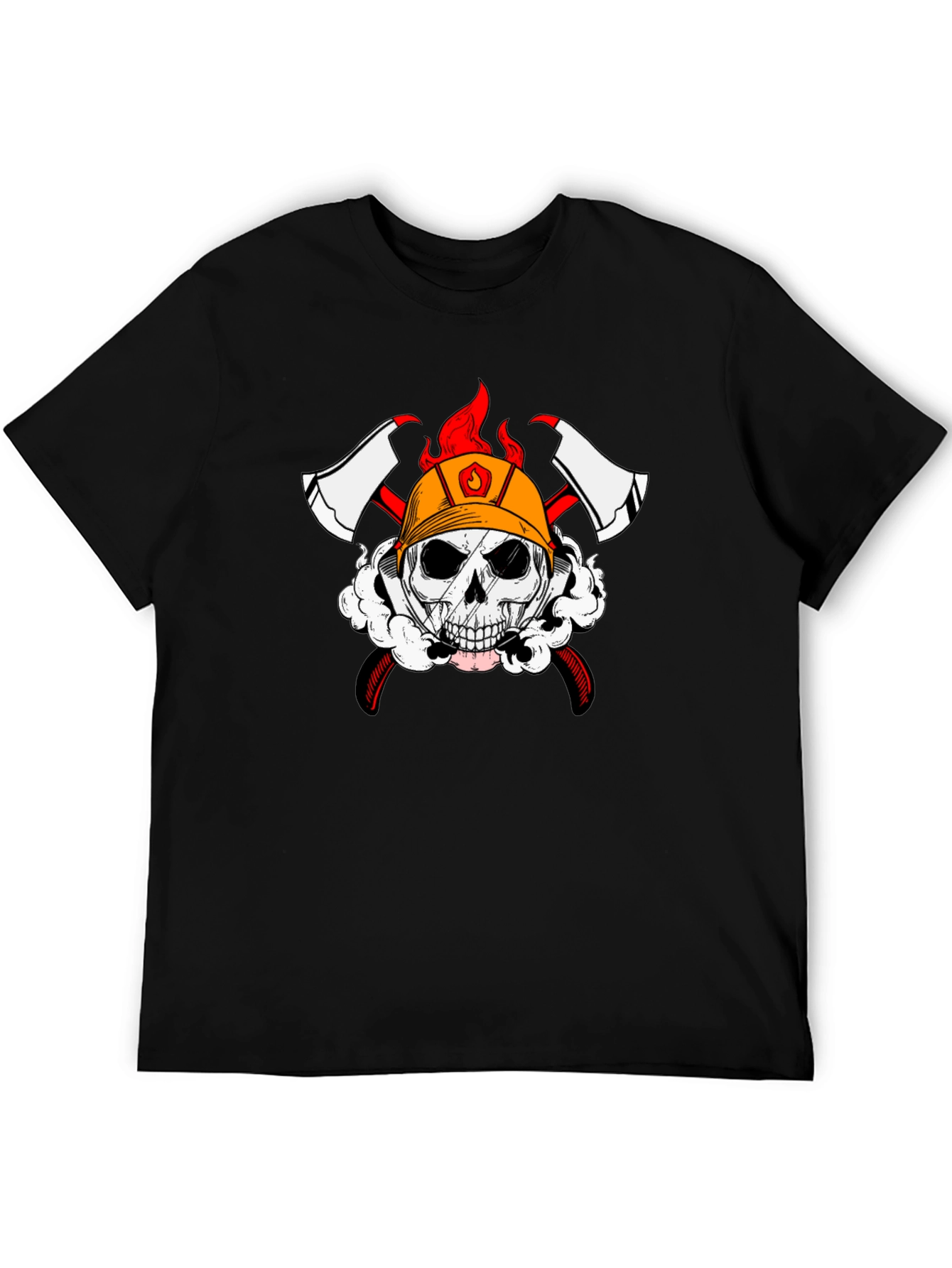 Firefighter Skull & Axes Graphic T-Shirt