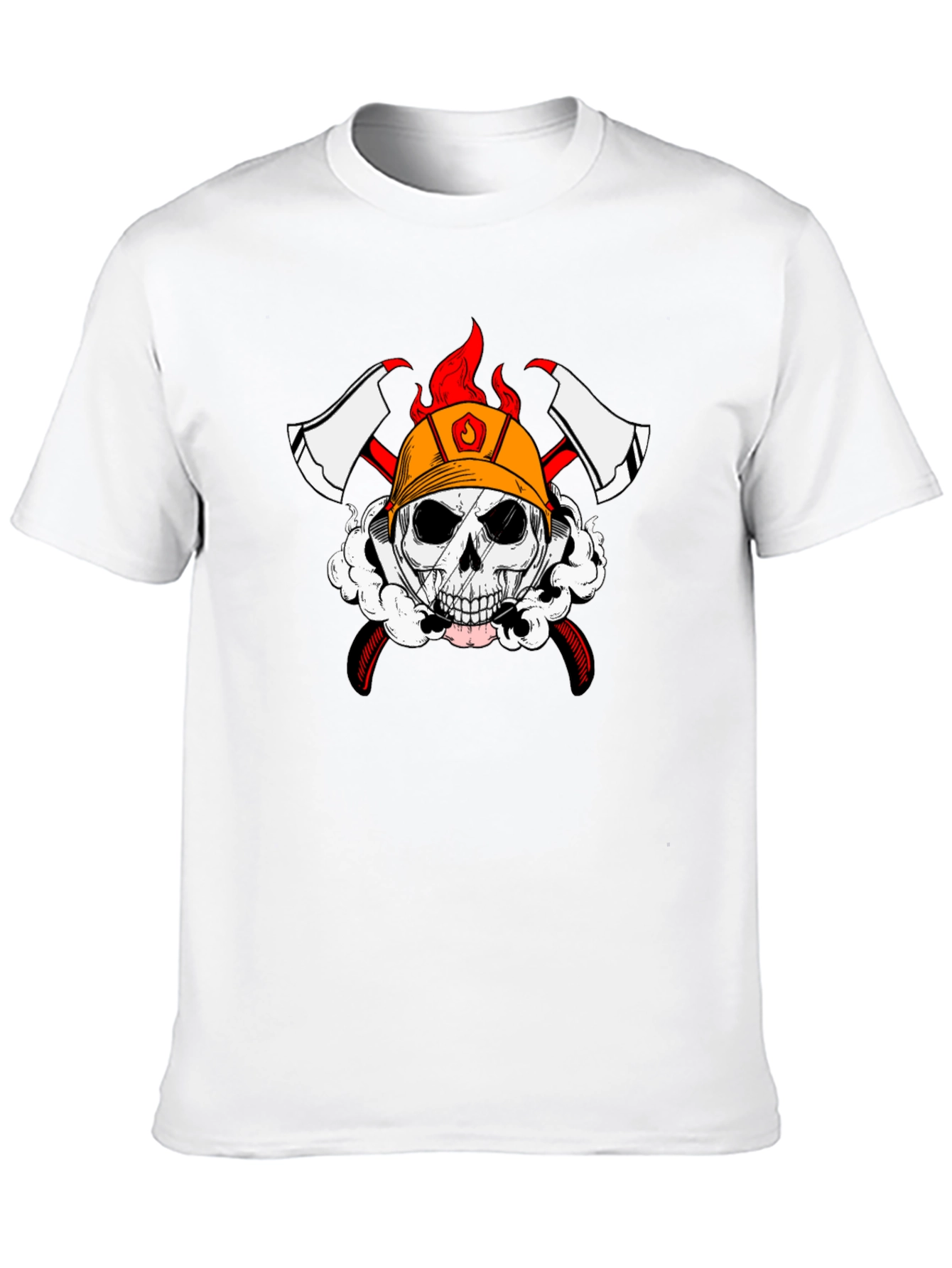 Firefighter Skull & Axes Graphic T-Shirt