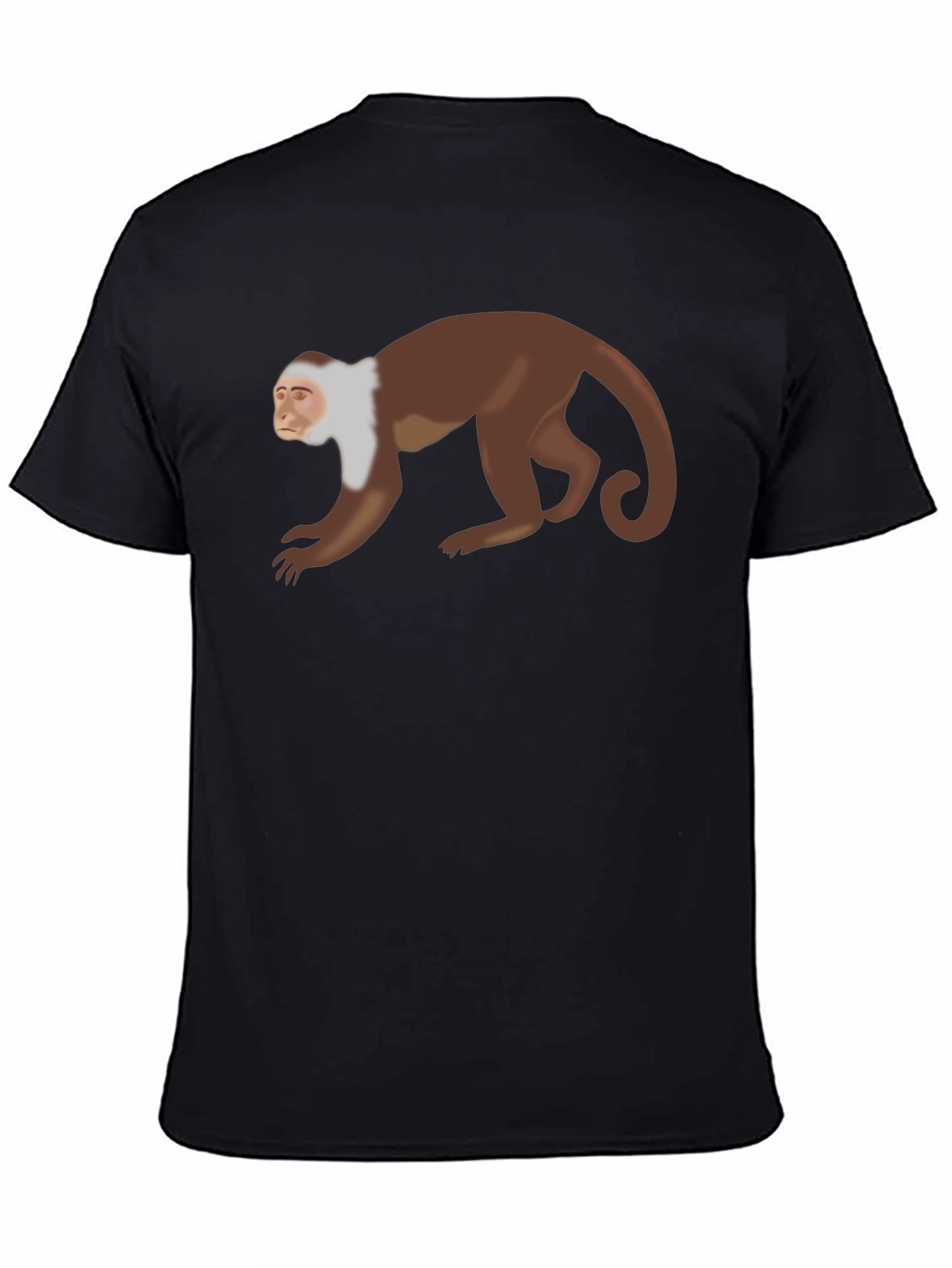 Capuchin Monkey Graphic T-Shirt - Unisex Black Tee