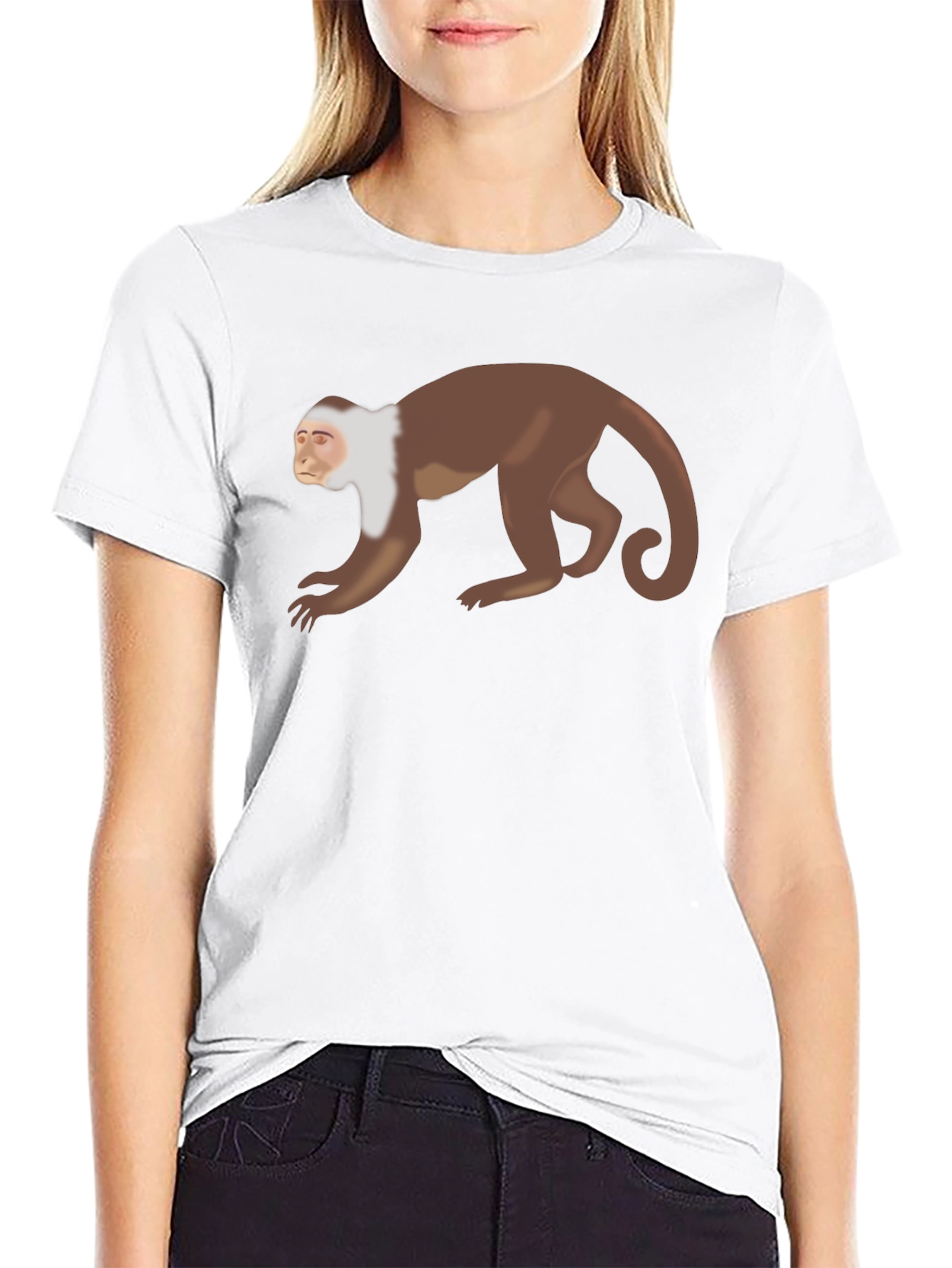 Capuchin Monkey Graphic T-Shirt - Unisex Black Tee