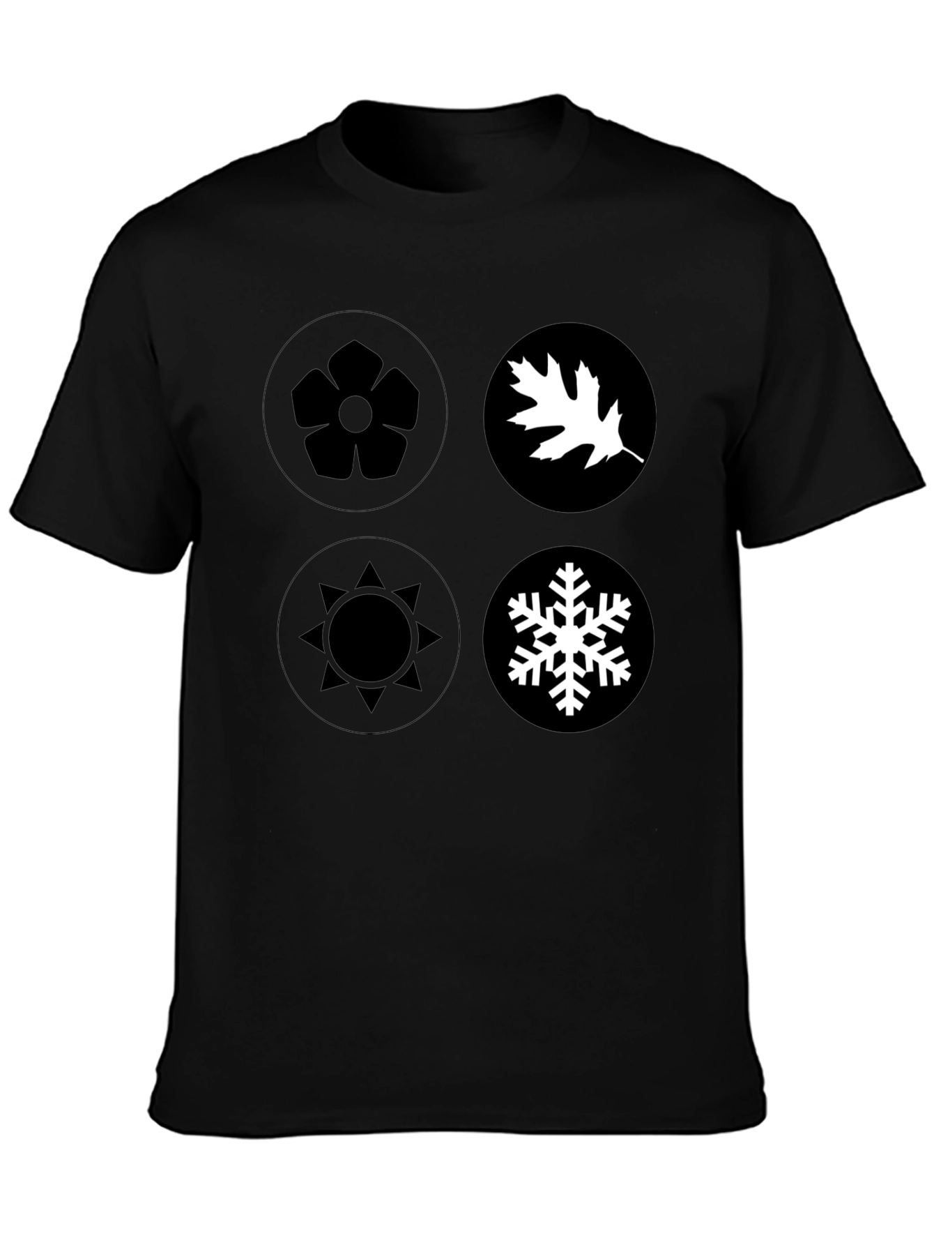 Seasons Graphic Tee - Black Cotton Casual Wear