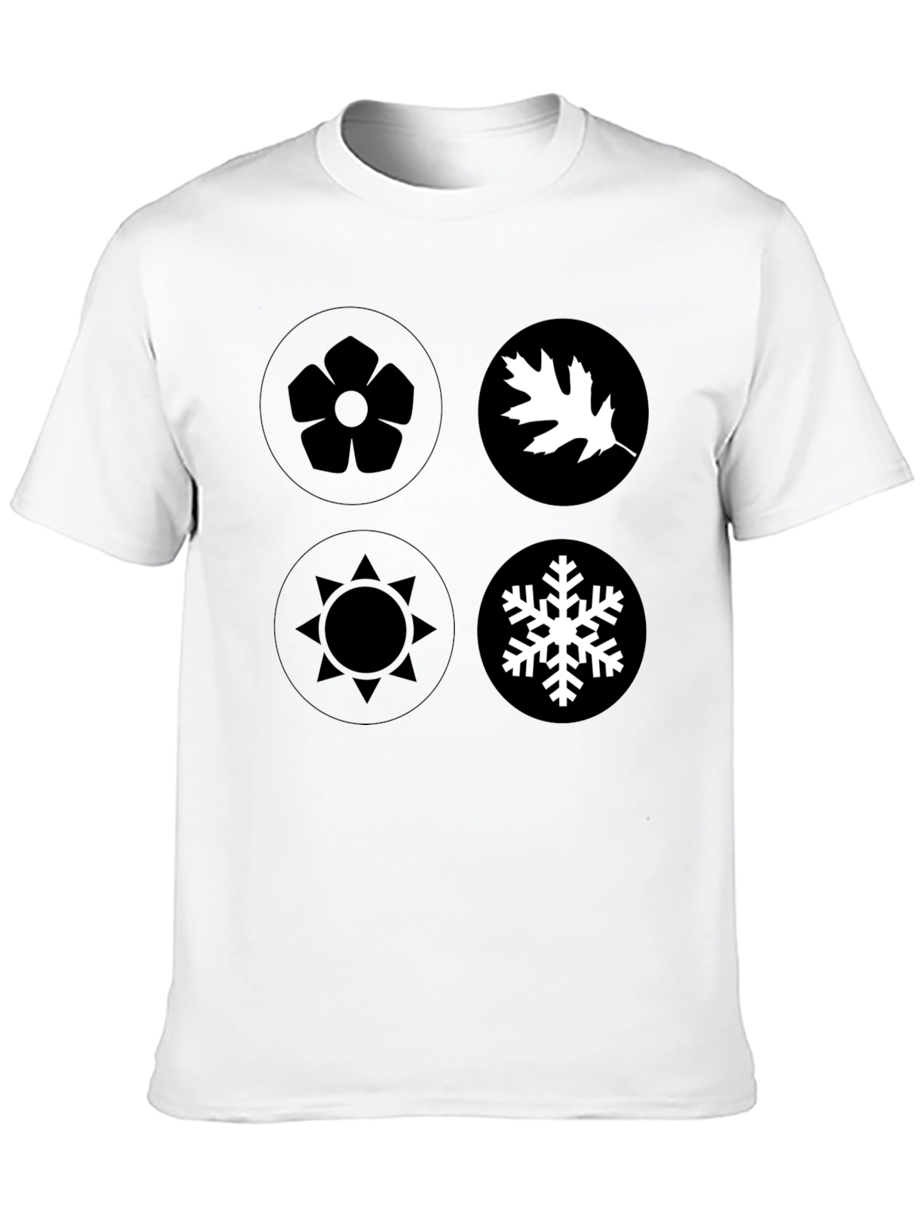 Seasons Graphic Tee - Black Cotton Casual Wear