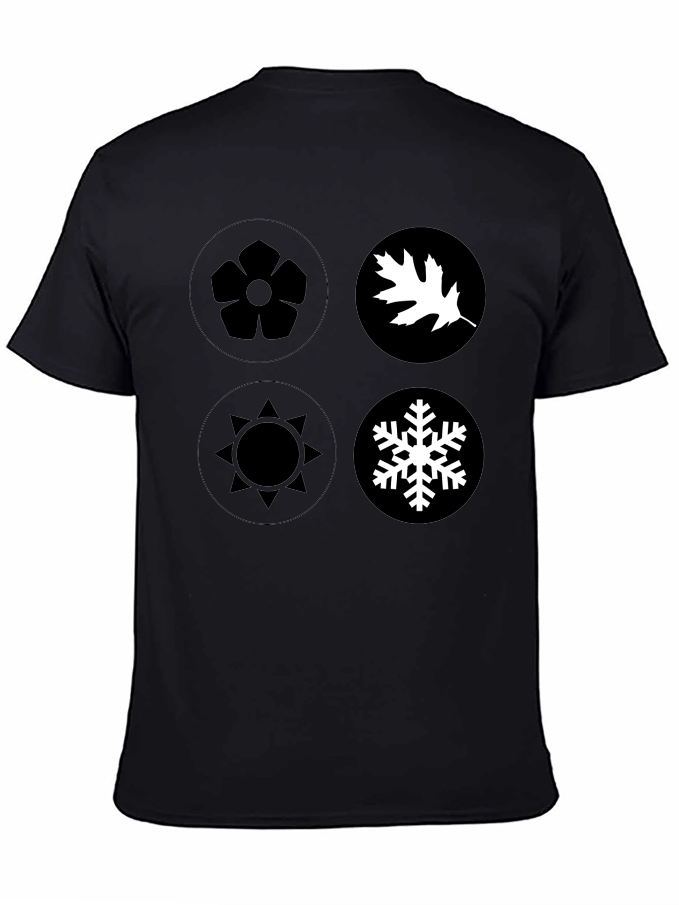 Seasons Graphic Tee - Black Cotton Casual Wear