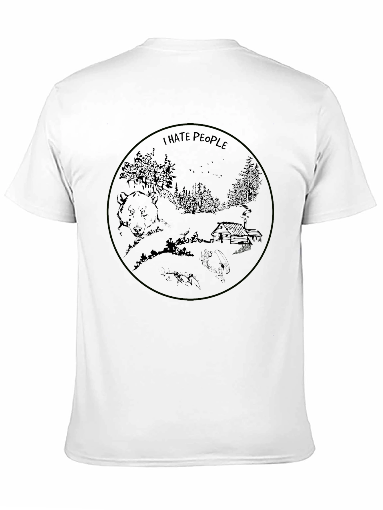 I Hate People Bear Cabin T-Shirt