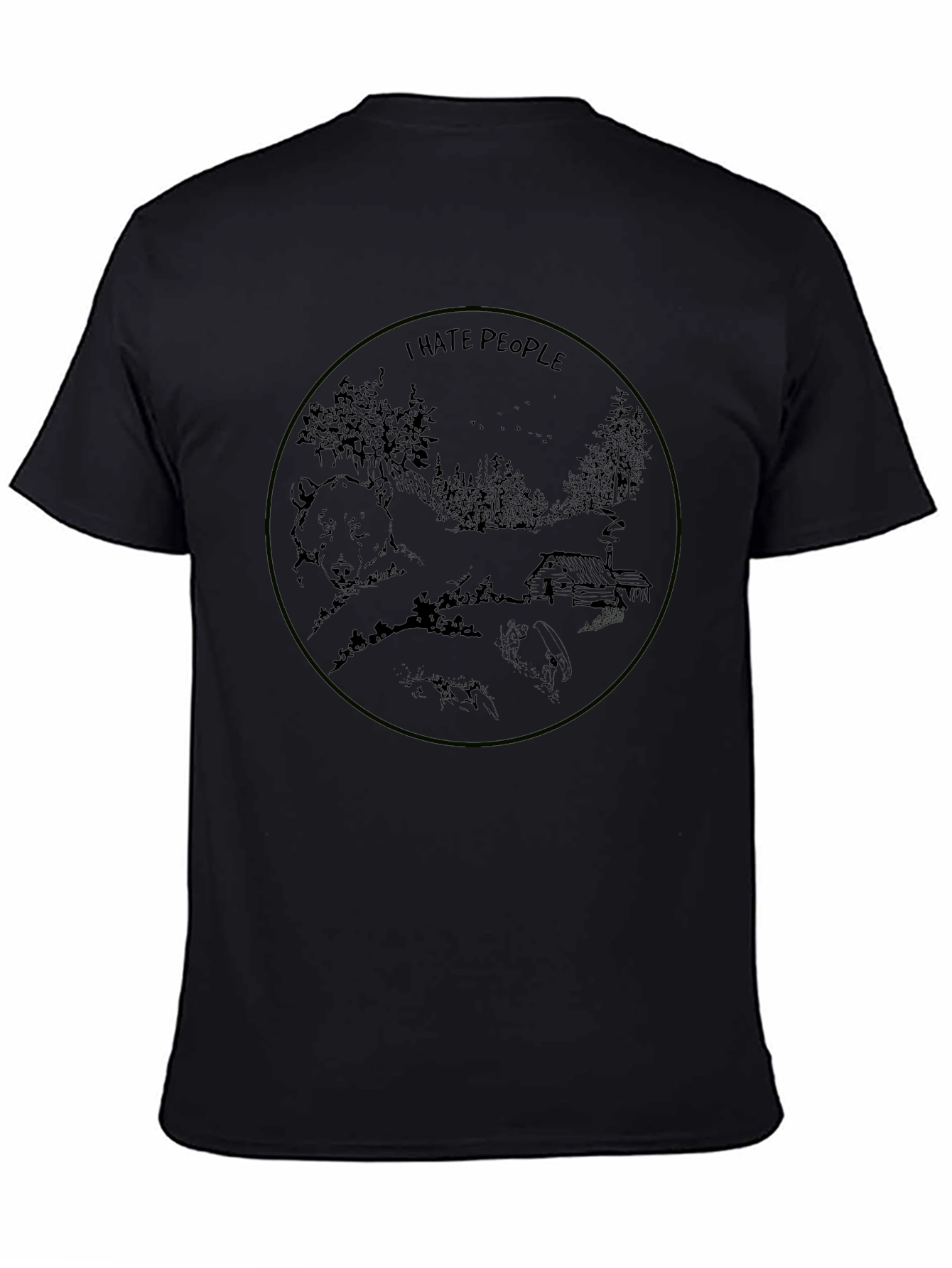 I Hate People Bear Cabin T-Shirt