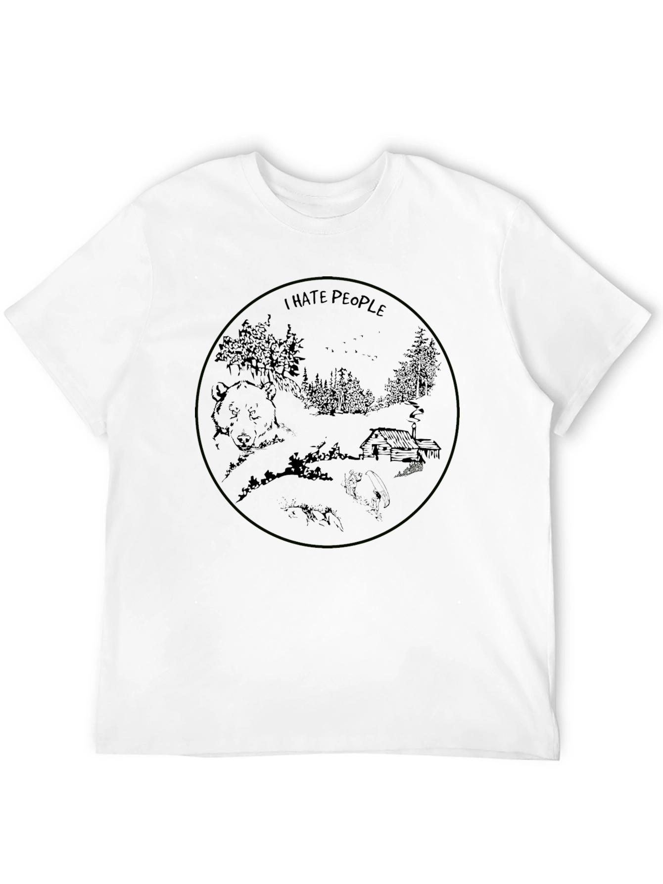 I Hate People Bear Cabin T-Shirt
