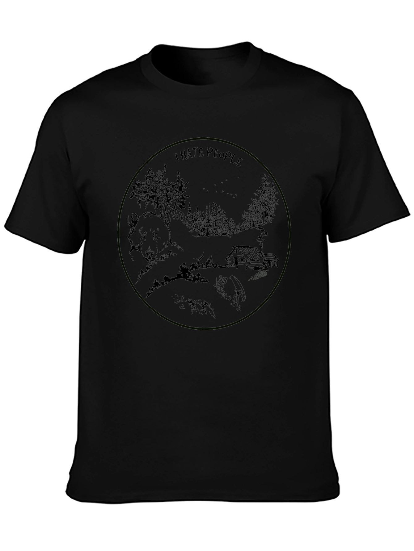 I Hate People Bear Cabin T-Shirt