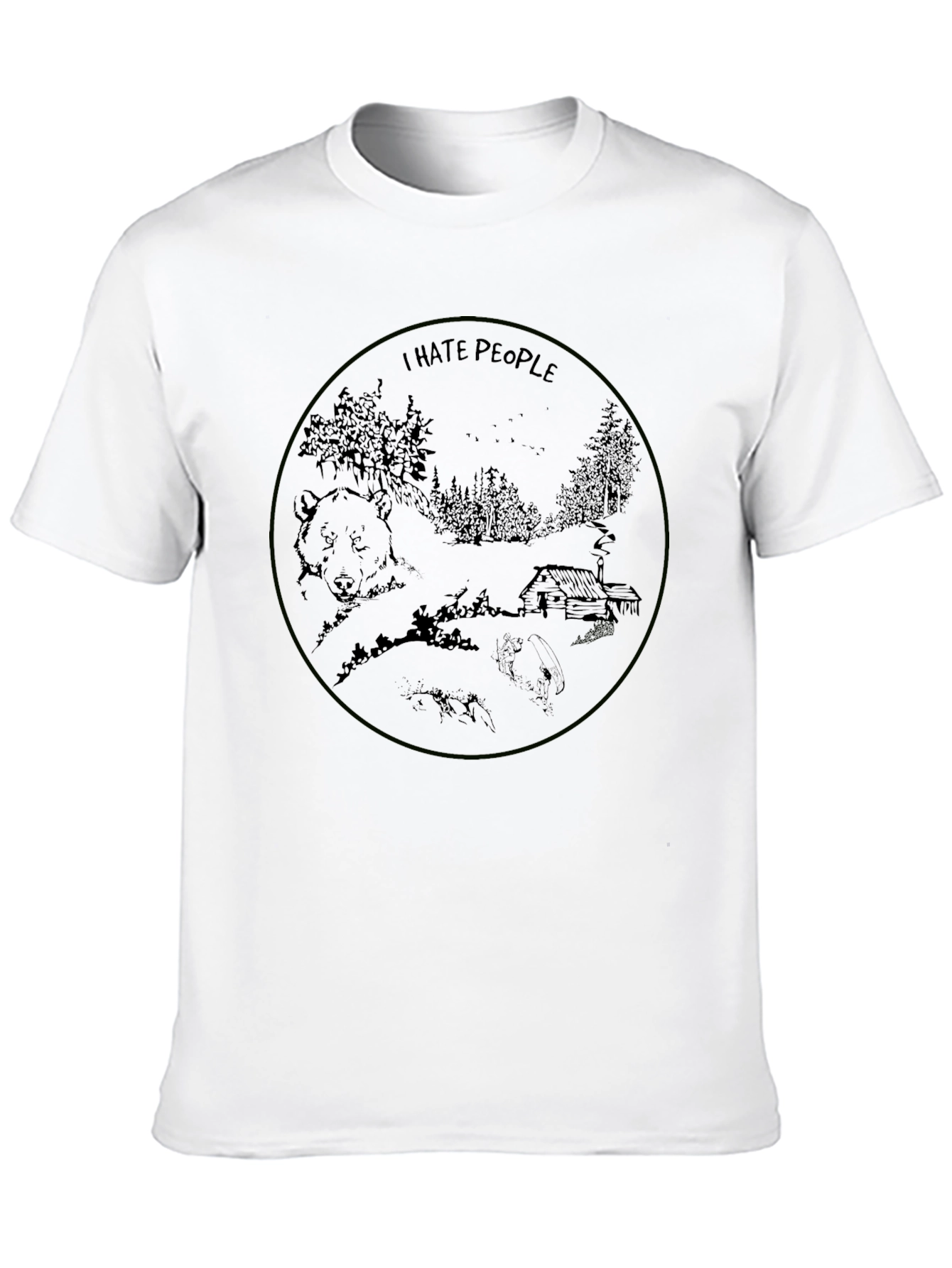 I Hate People Bear Cabin T-Shirt