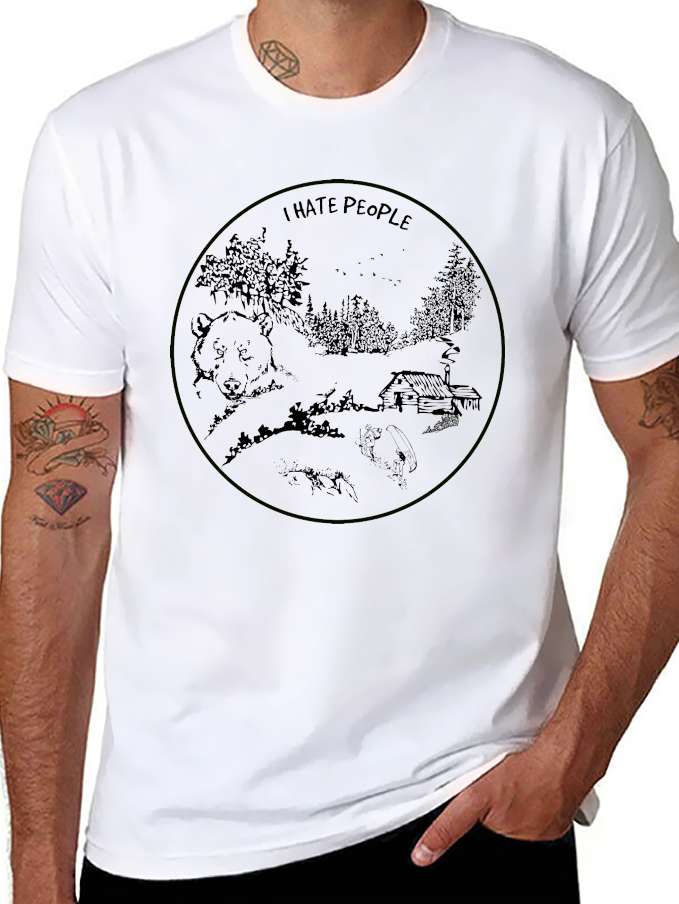 I Hate People Bear Cabin T-Shirt