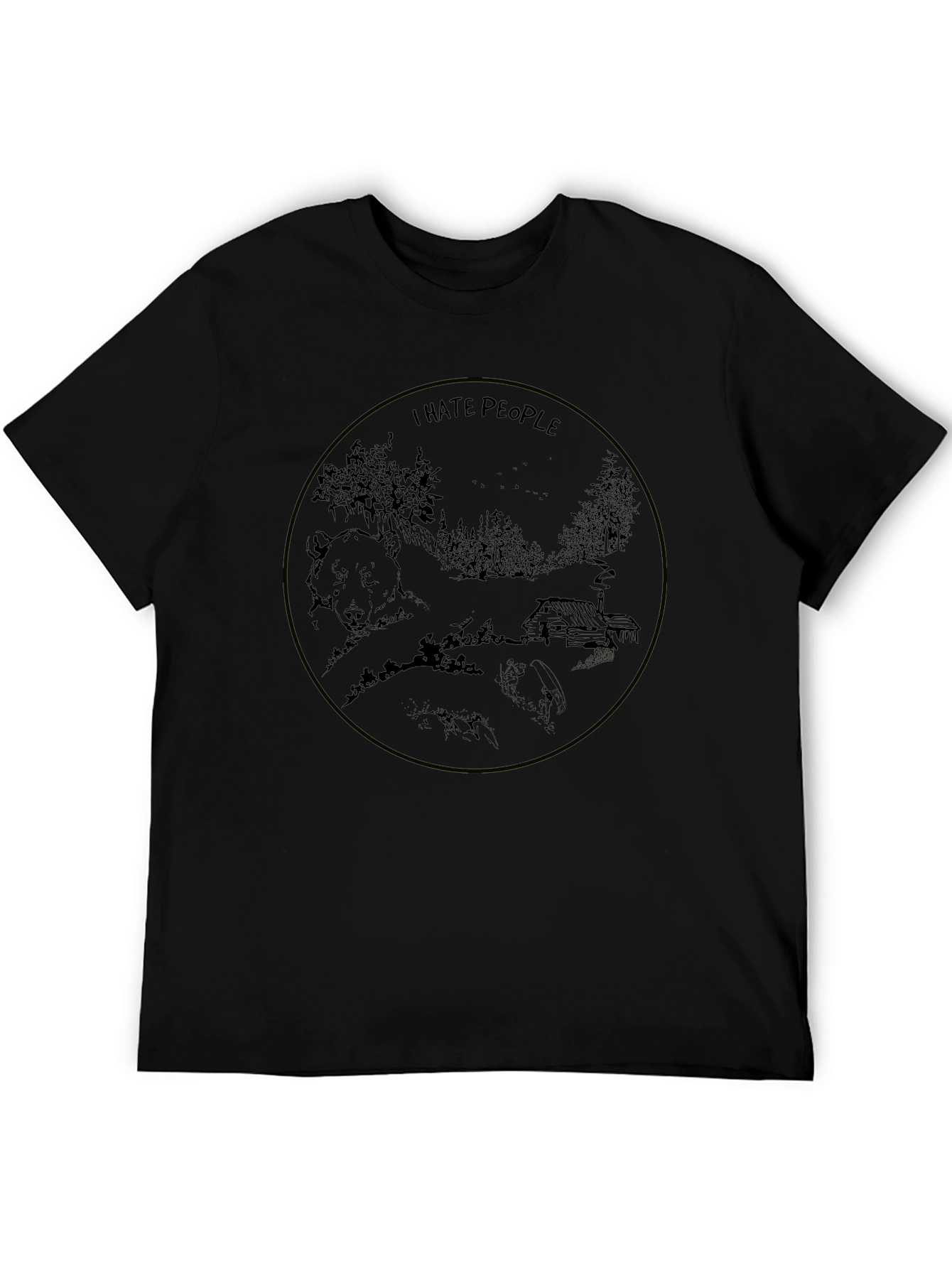 I Hate People Bear Cabin T-Shirt