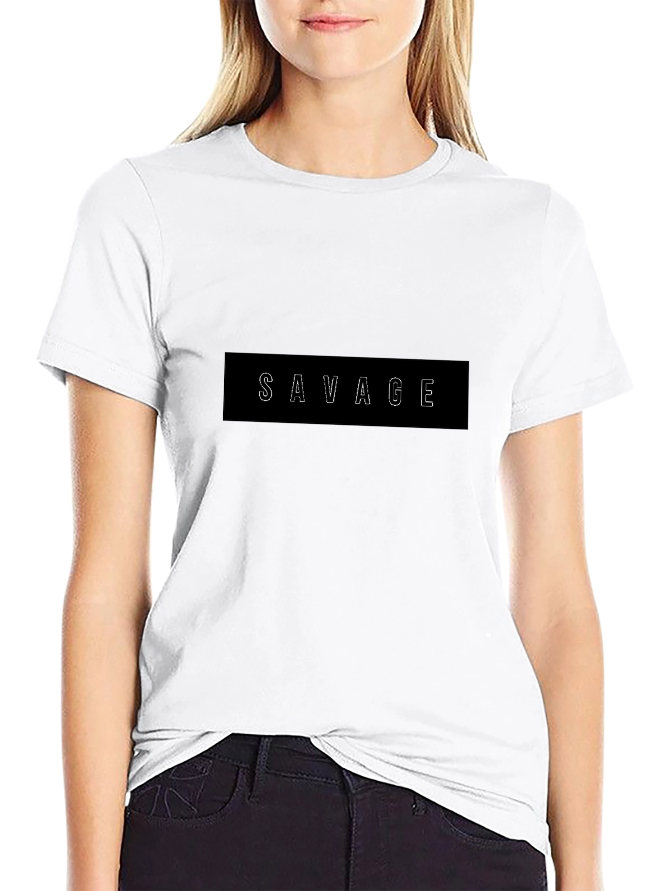 Savage Graphic Print Black T-Shirt for Men