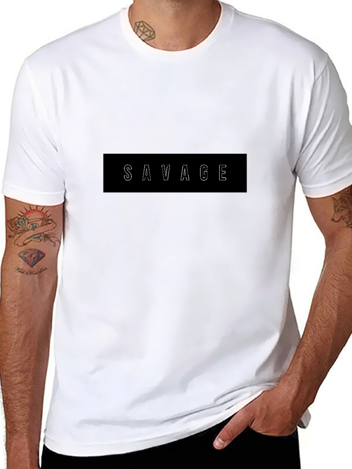 Savage Graphic Print Black T-Shirt for Men