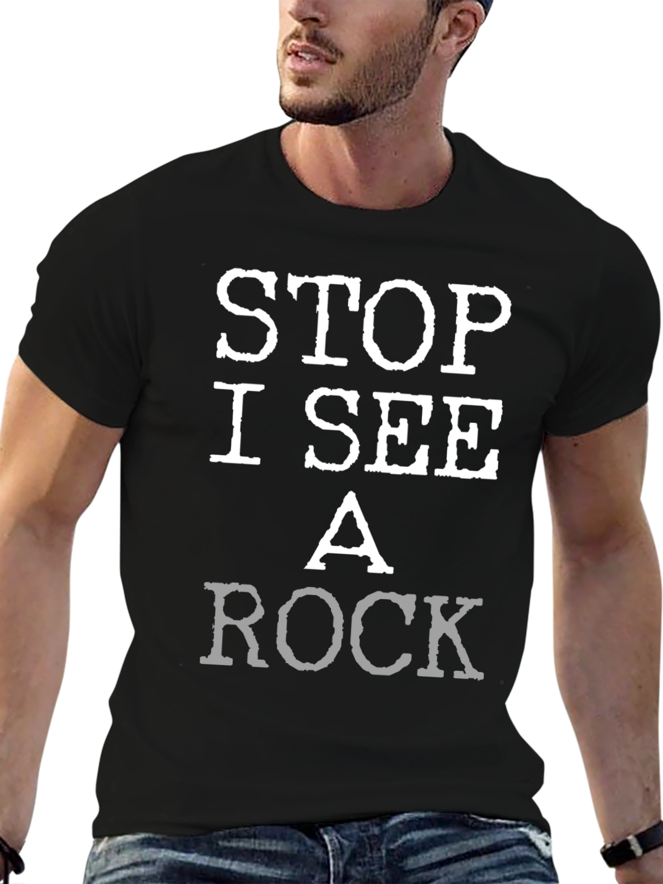 Stop I See A Rock Graphic T-Shirt