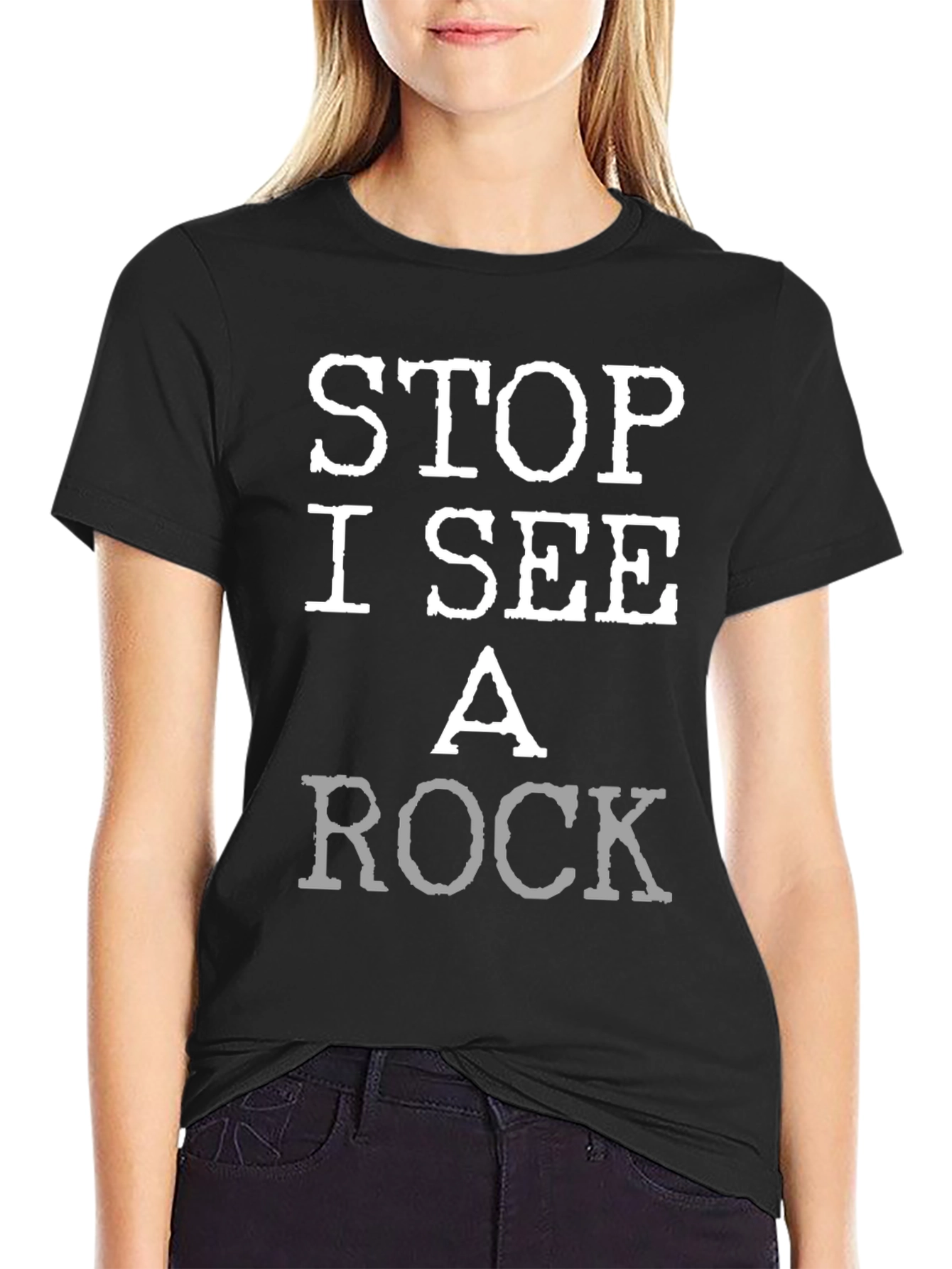Stop I See A Rock Graphic T-Shirt