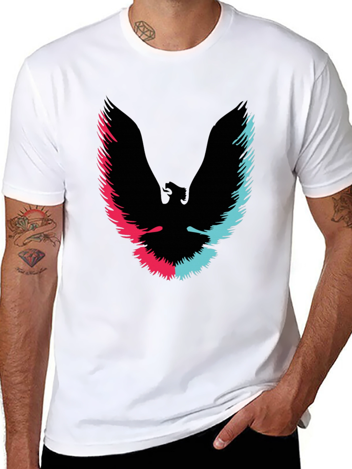 Retro Phoenix Graphic T-Shirt - Black