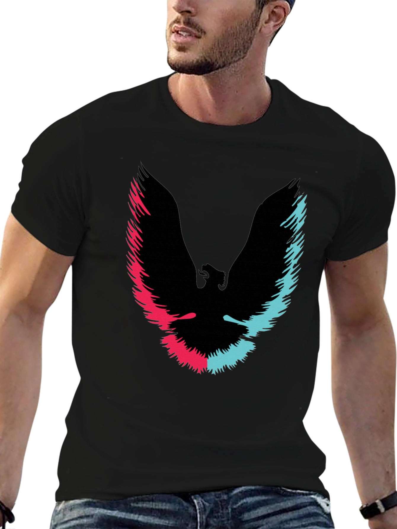 Retro Phoenix Graphic T-Shirt - Black