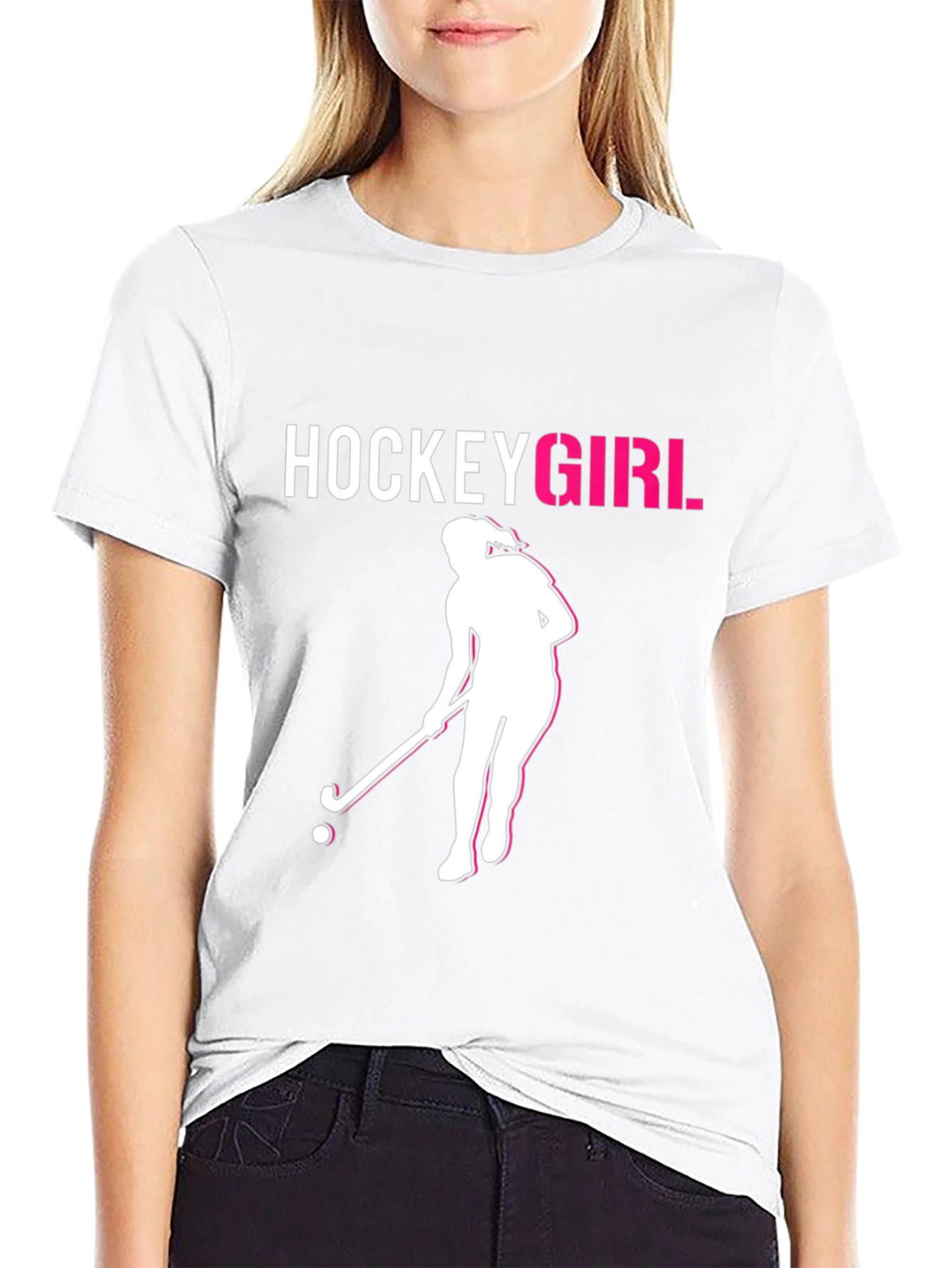 Hockey Girl Graphic Tee - Sporty & Stylish