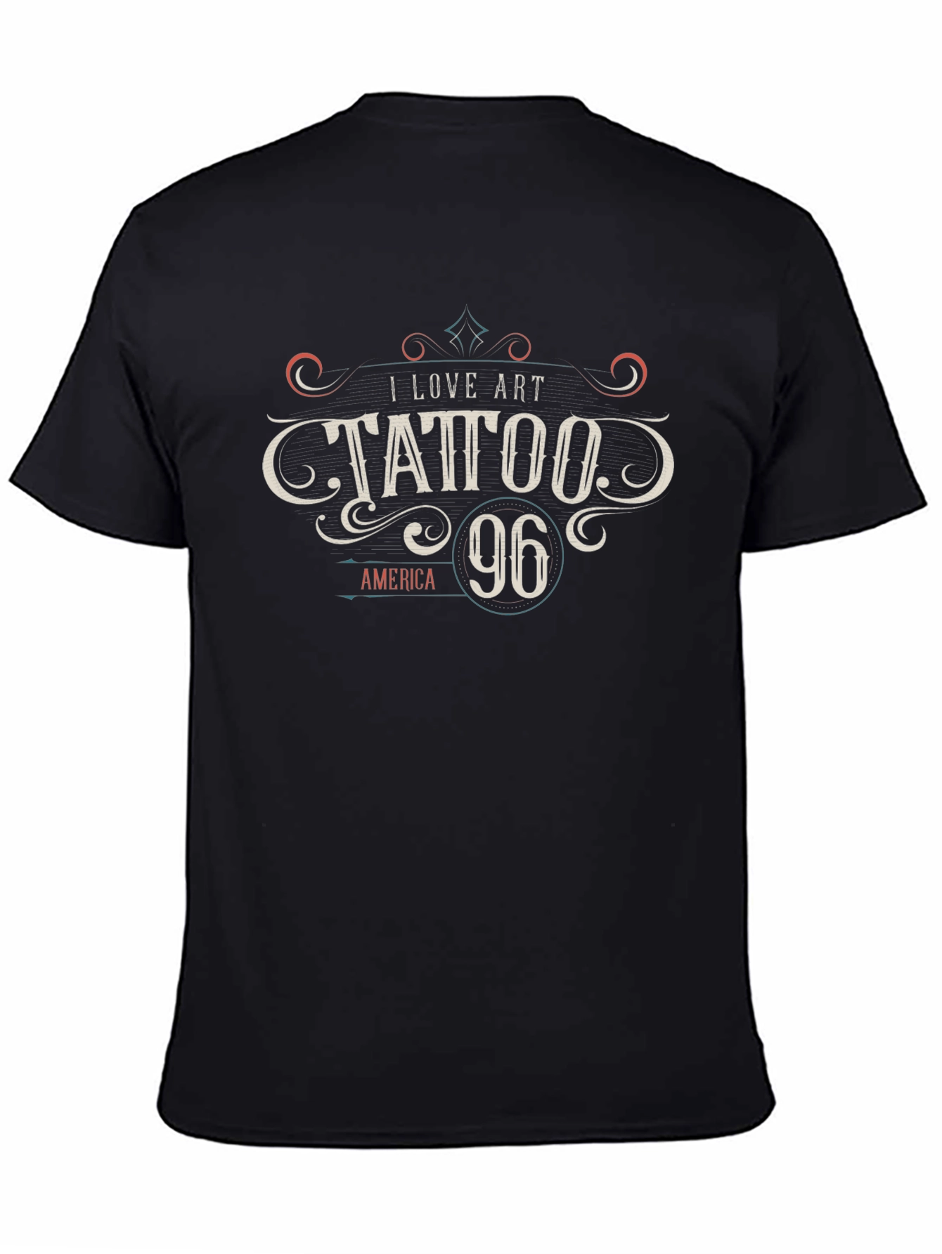 I Love Art Tattoo 96 Black Graphic T-Shirt