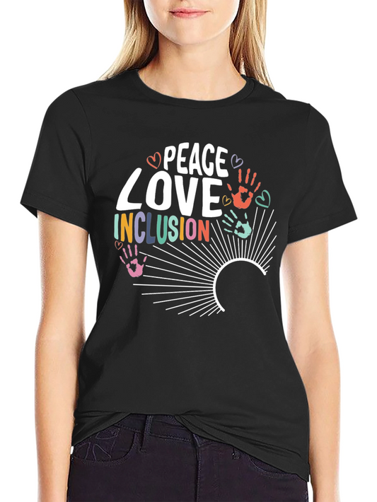 Peace Love Inclusion Graphic T-Shirt