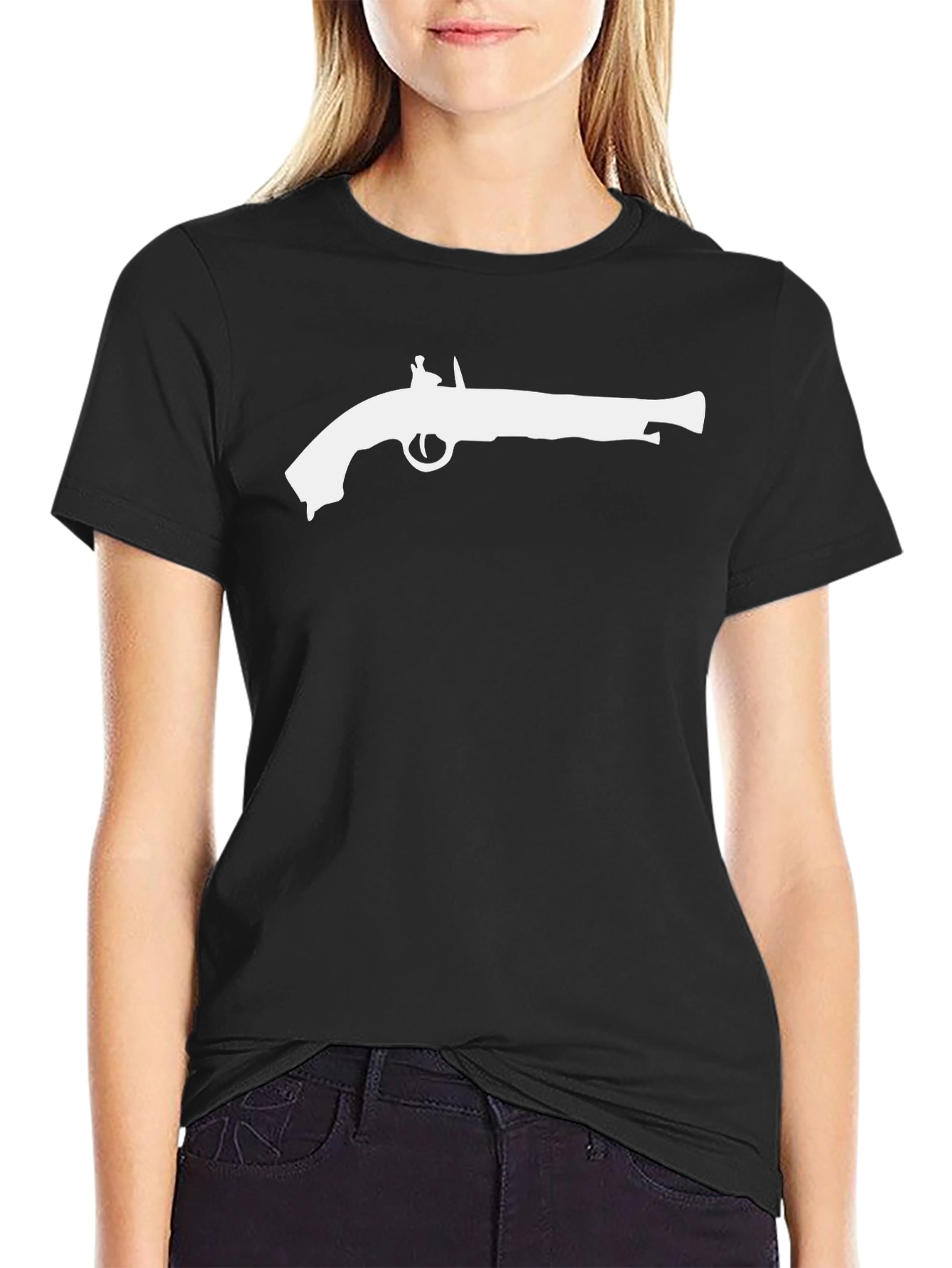 Pirate Pistol Graphic T-Shirt - Black Cotton Tee