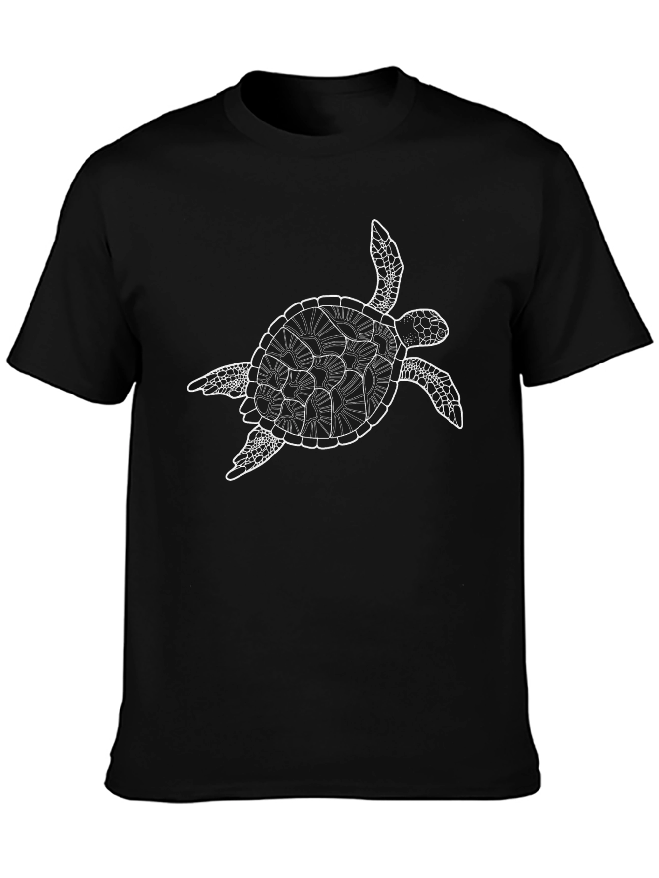 Sea Turtle Graphic Tee - Black Cotton Blend