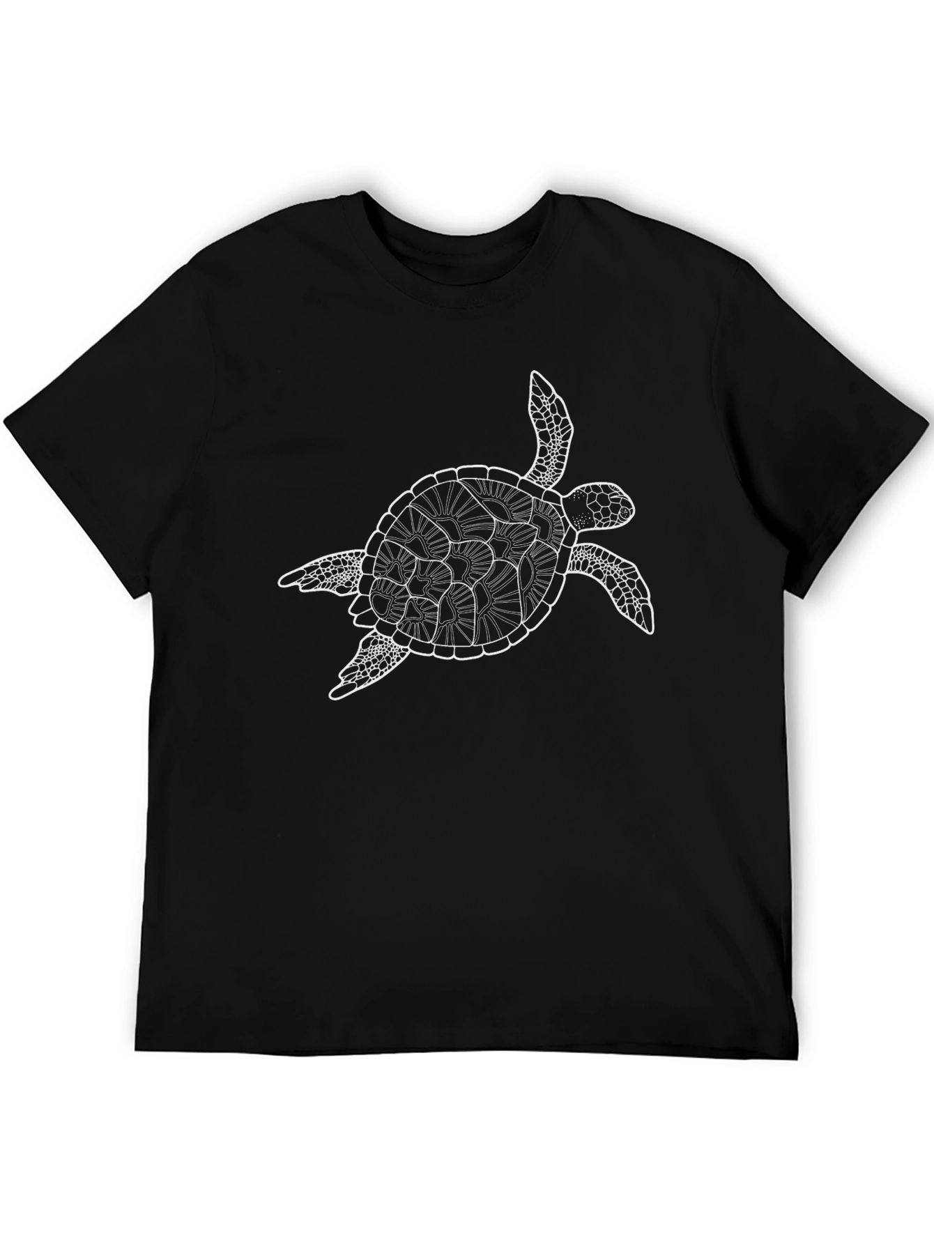 Sea Turtle Graphic Tee - Black Cotton Blend