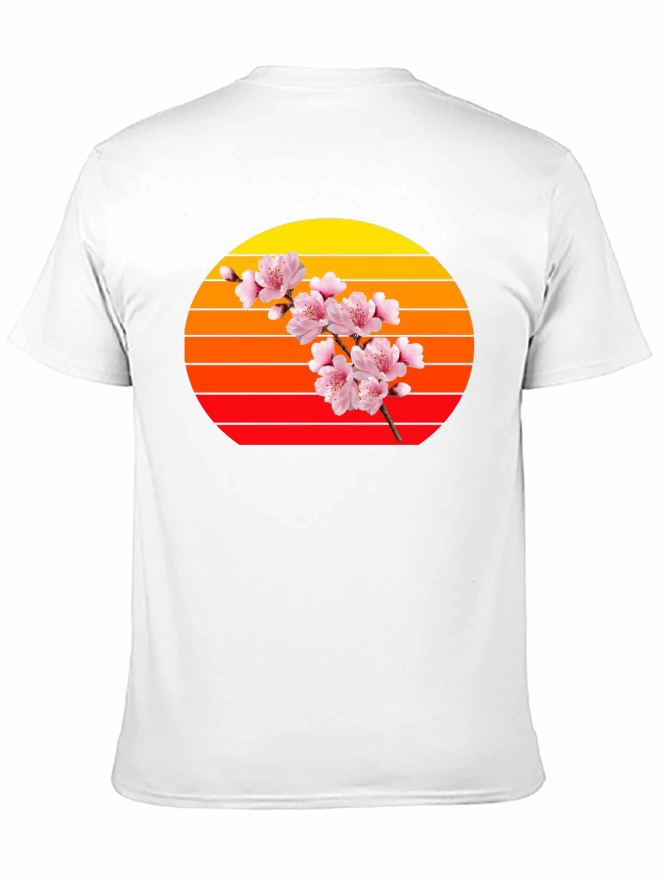 Cherry Blossom Sunset Graphic Tee - Trendy Style