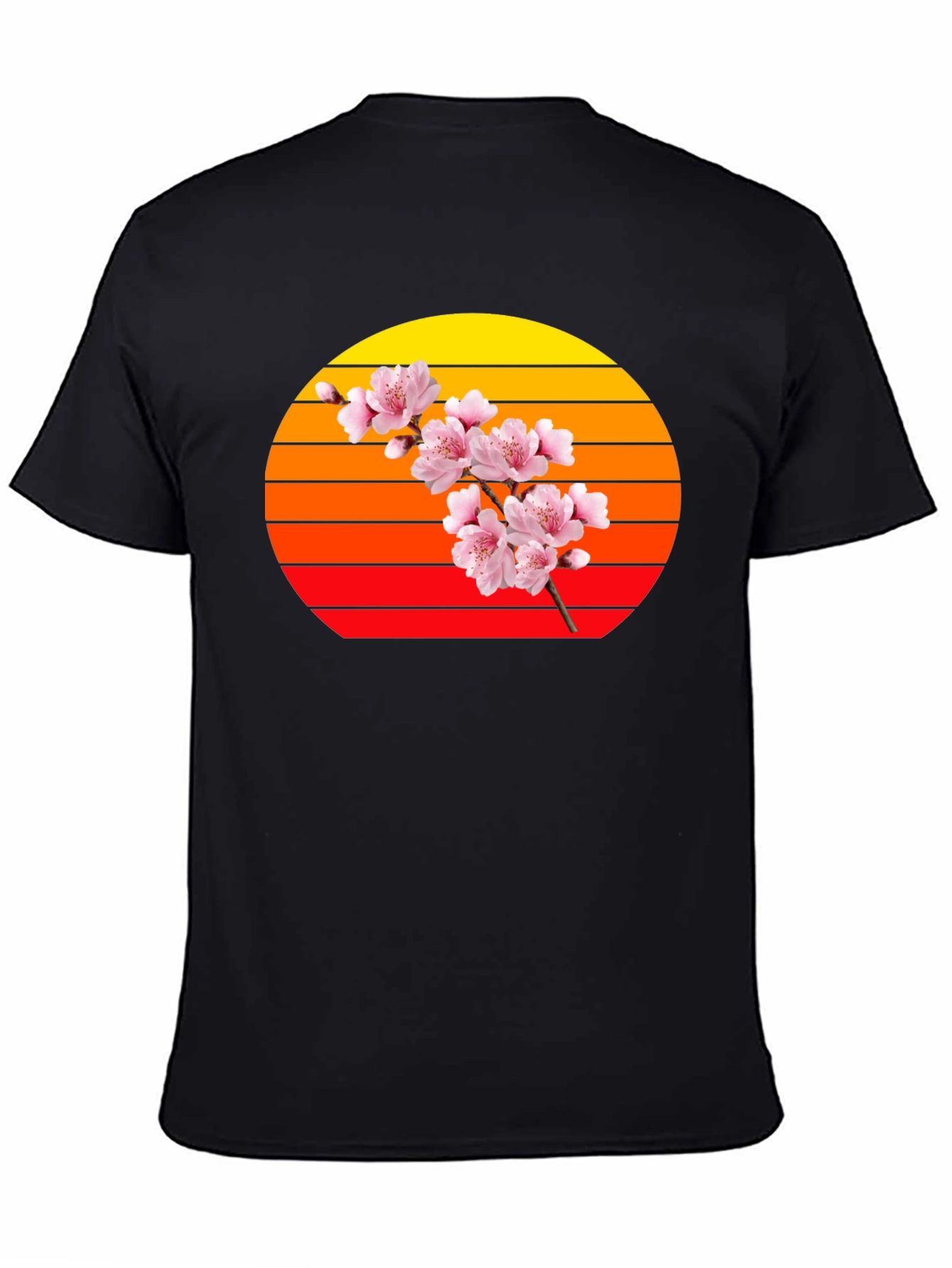 Cherry Blossom Sunset Graphic Tee - Trendy Style