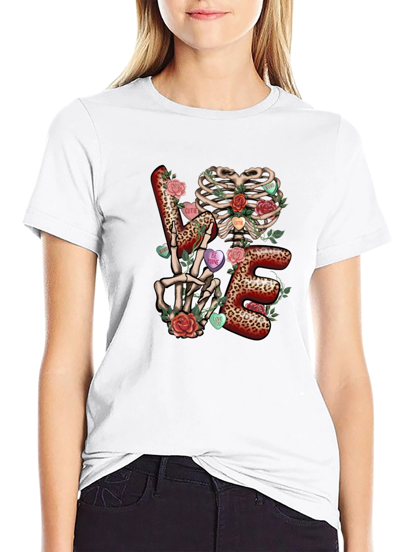 LOVE Skeleton Valentines Day T-Shirt