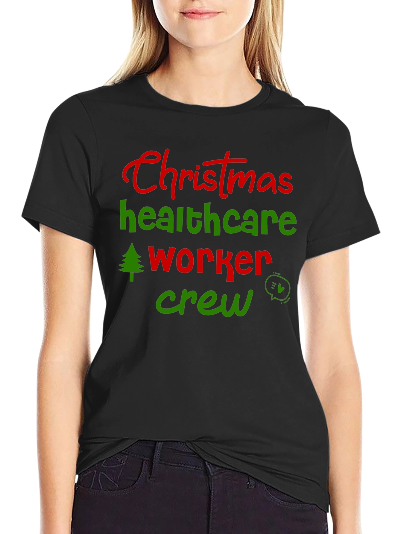 Christmas Healthcare Worker Crew T-Shirt