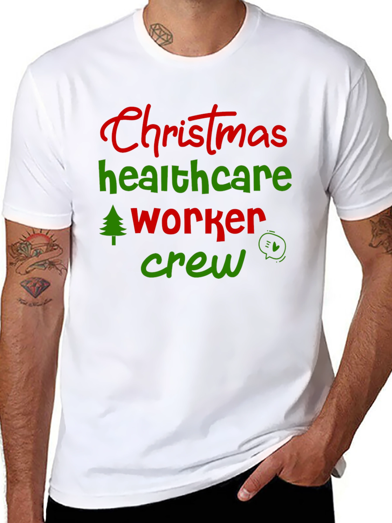Christmas Healthcare Worker Crew T-Shirt